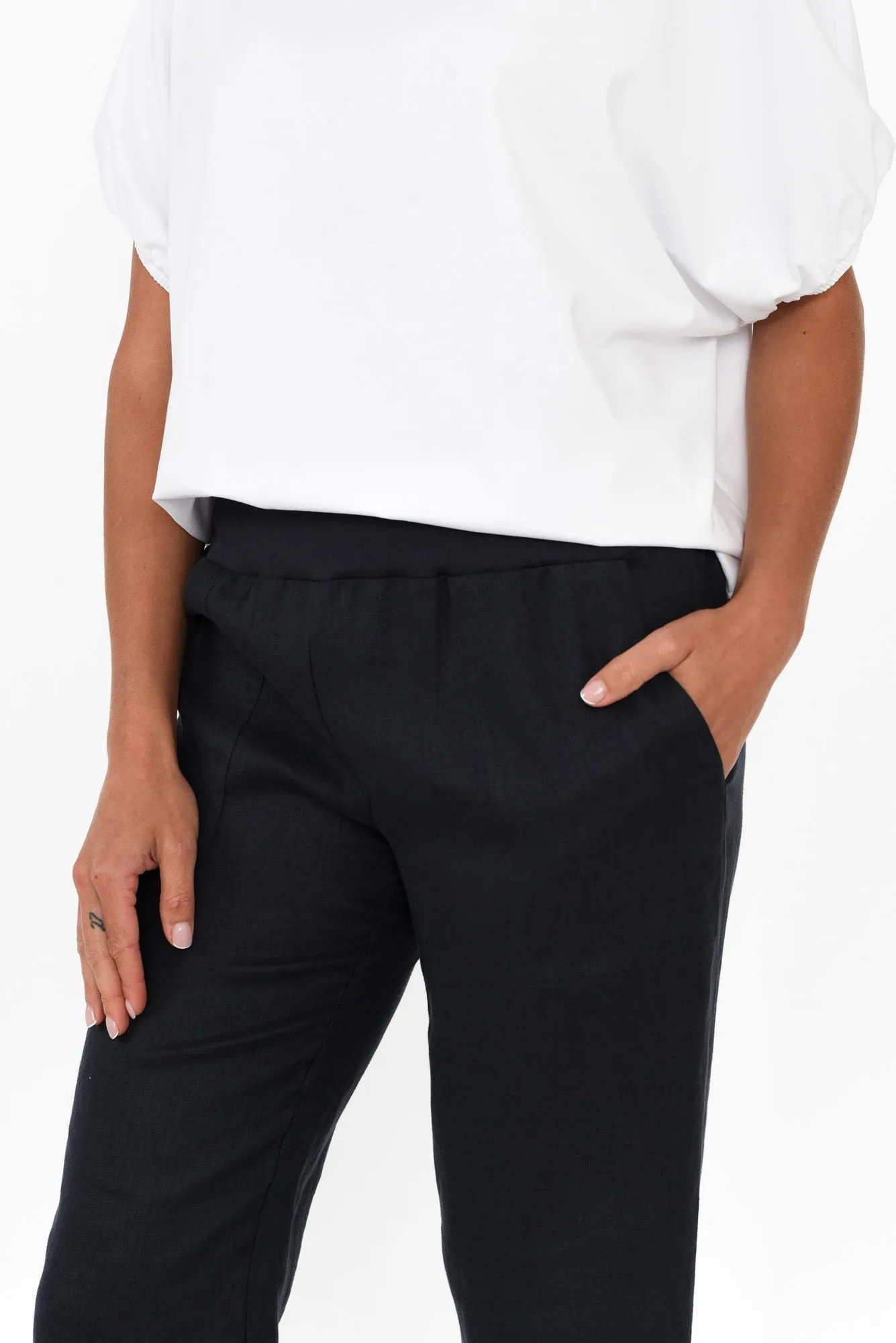 Hudson Navy Linen Pocket Pants sold by Blue Bungalow product image thumbnail 5