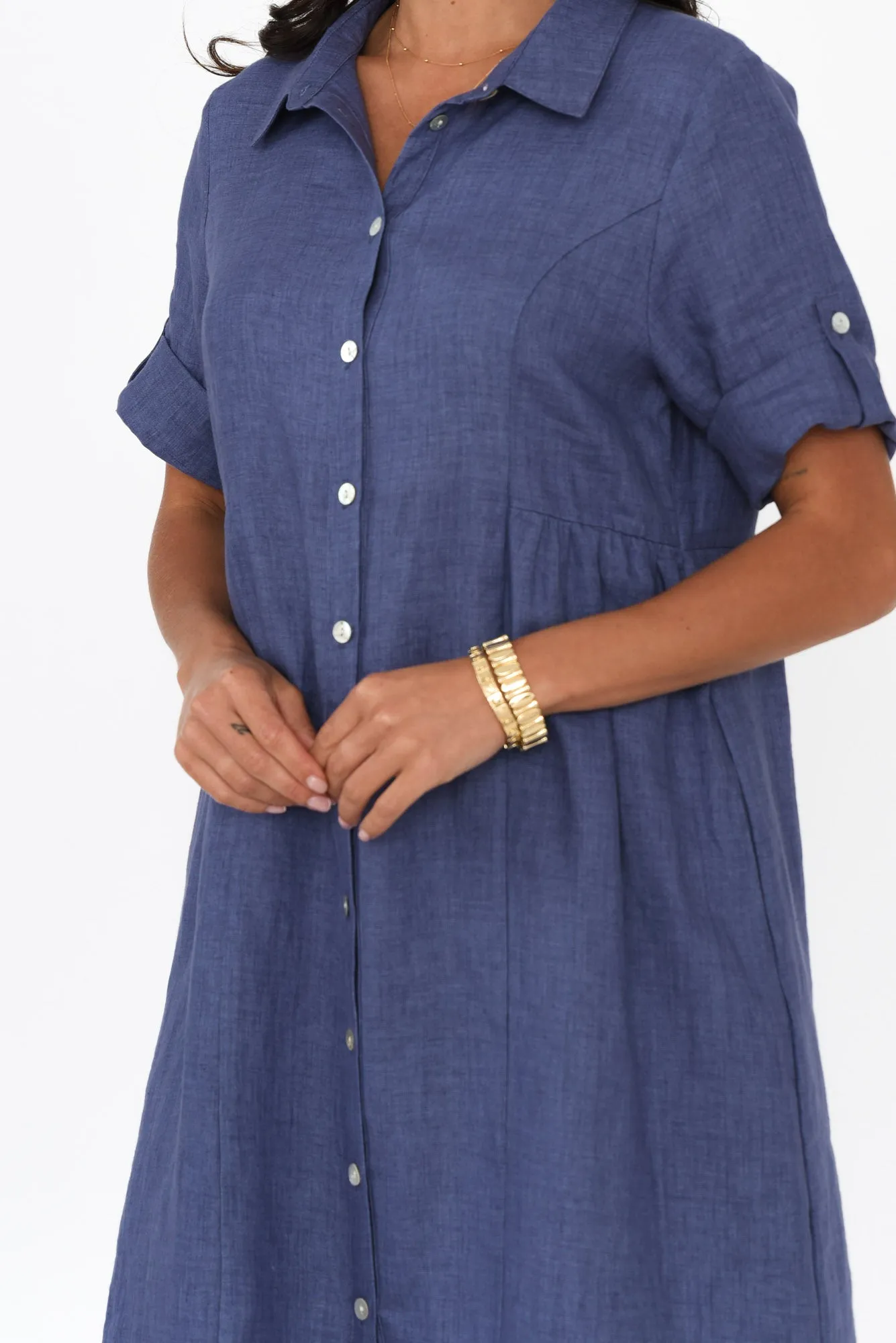 Katy Blue Linen Pocket Dress sold by Blue Bungalow product image thumbnail 5