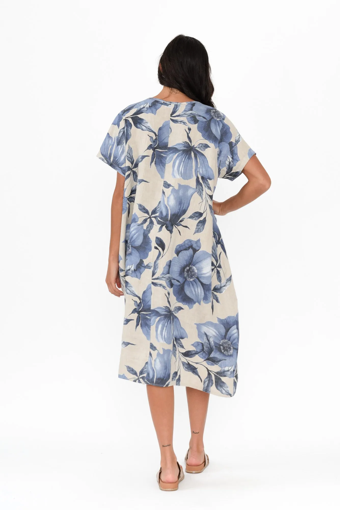 Louisiana Taupe Floral Button Dress sold by Blue Bungalow product image thumbnail 4
