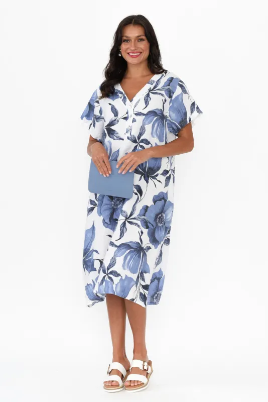 Louisiana White Floral Button Dress sold by Blue Bungalow