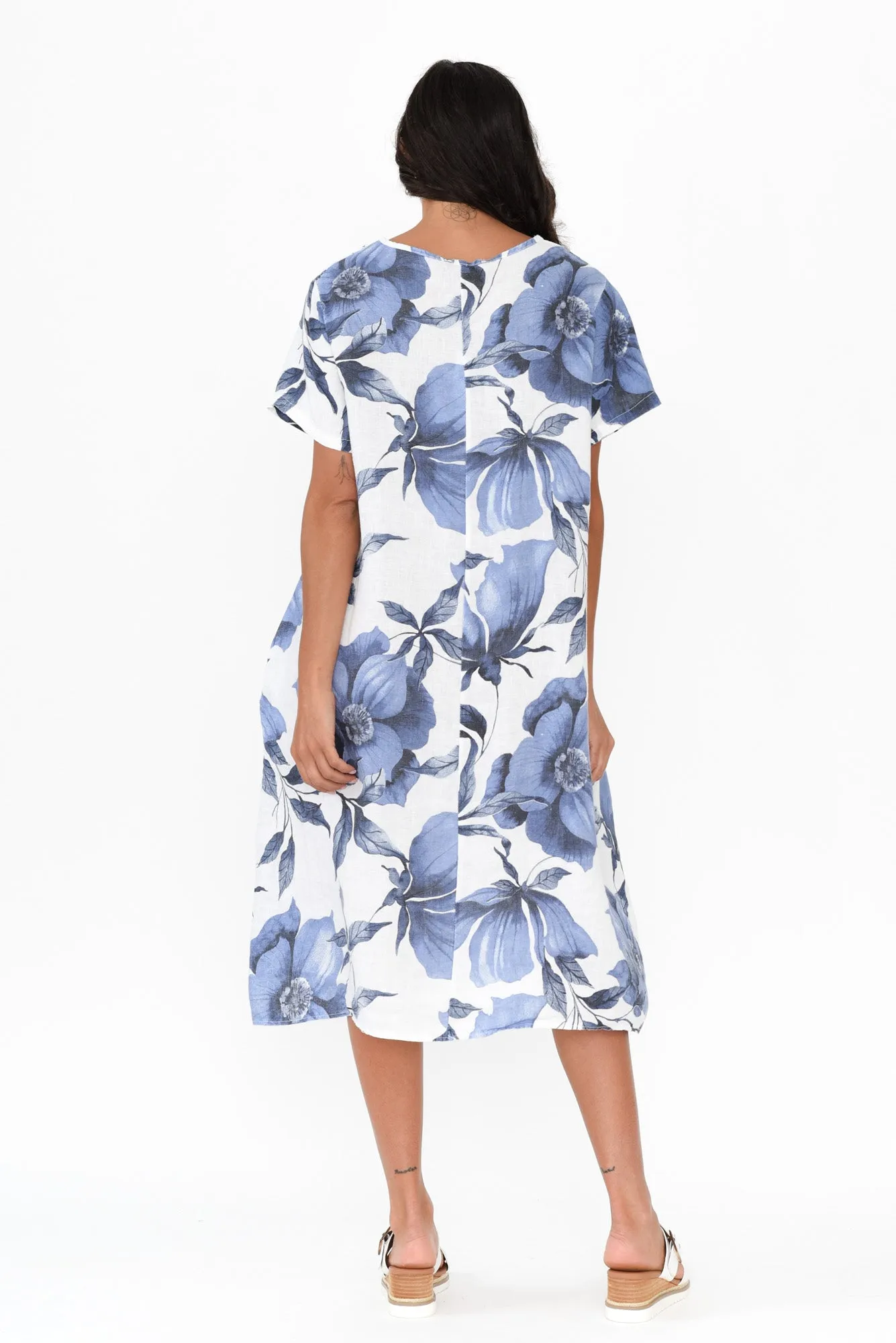 Louisiana White Floral Button Dress sold by Blue Bungalow product image thumbnail 4