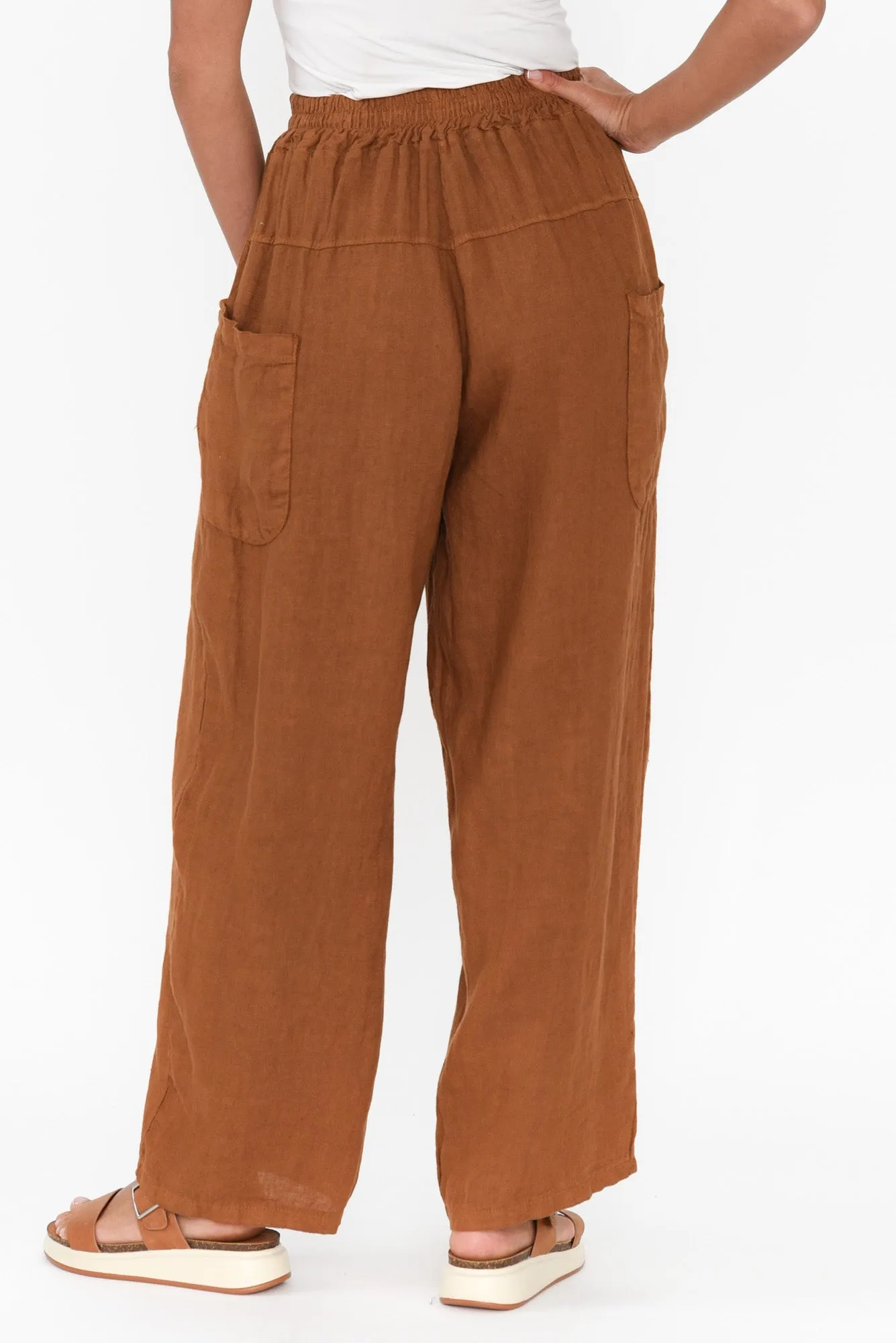 Klaus Tan Linen Pocket Pants sold by Blue Bungalow product image thumbnail 4