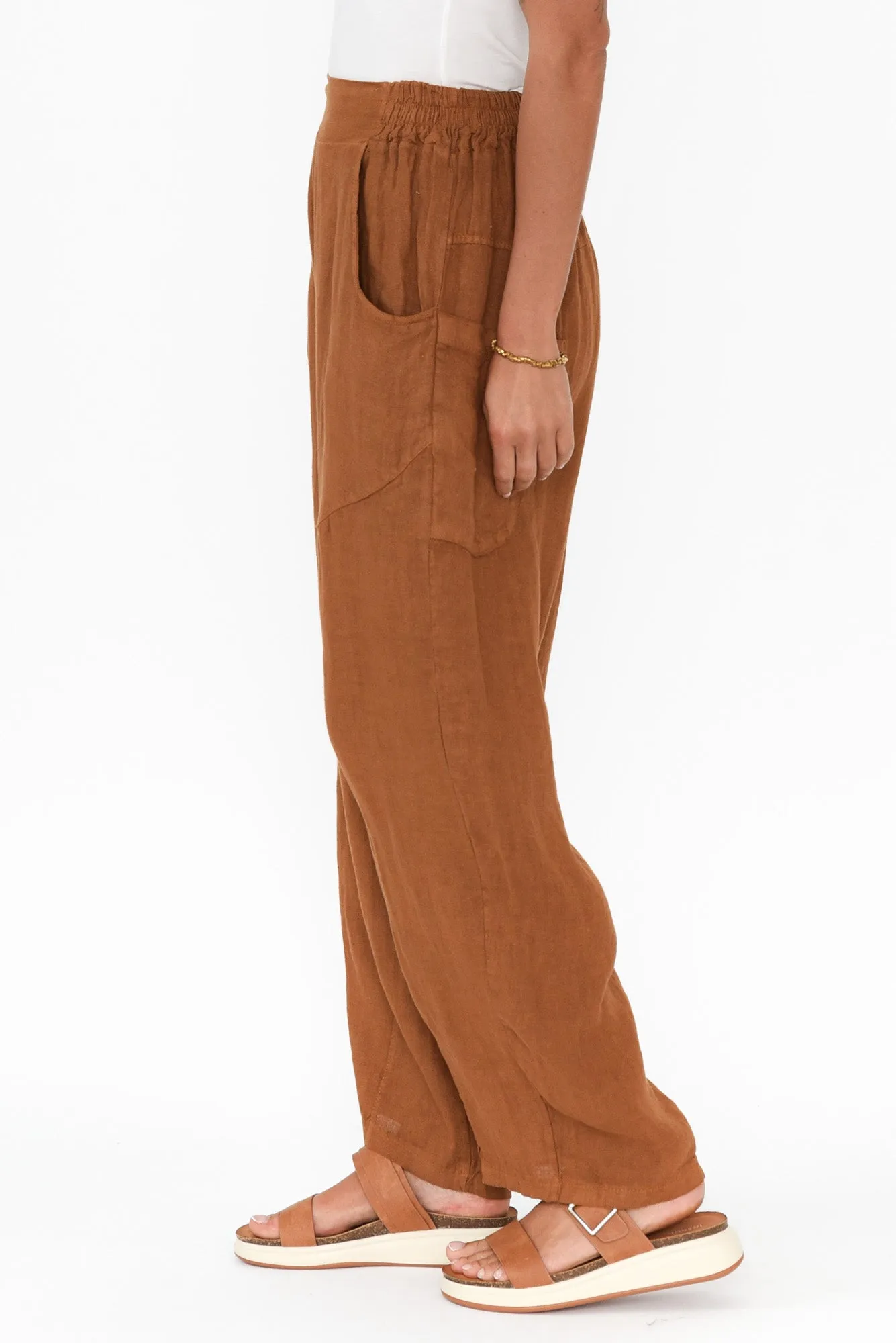 Klaus Tan Linen Pocket Pants sold by Blue Bungalow product image thumbnail 3