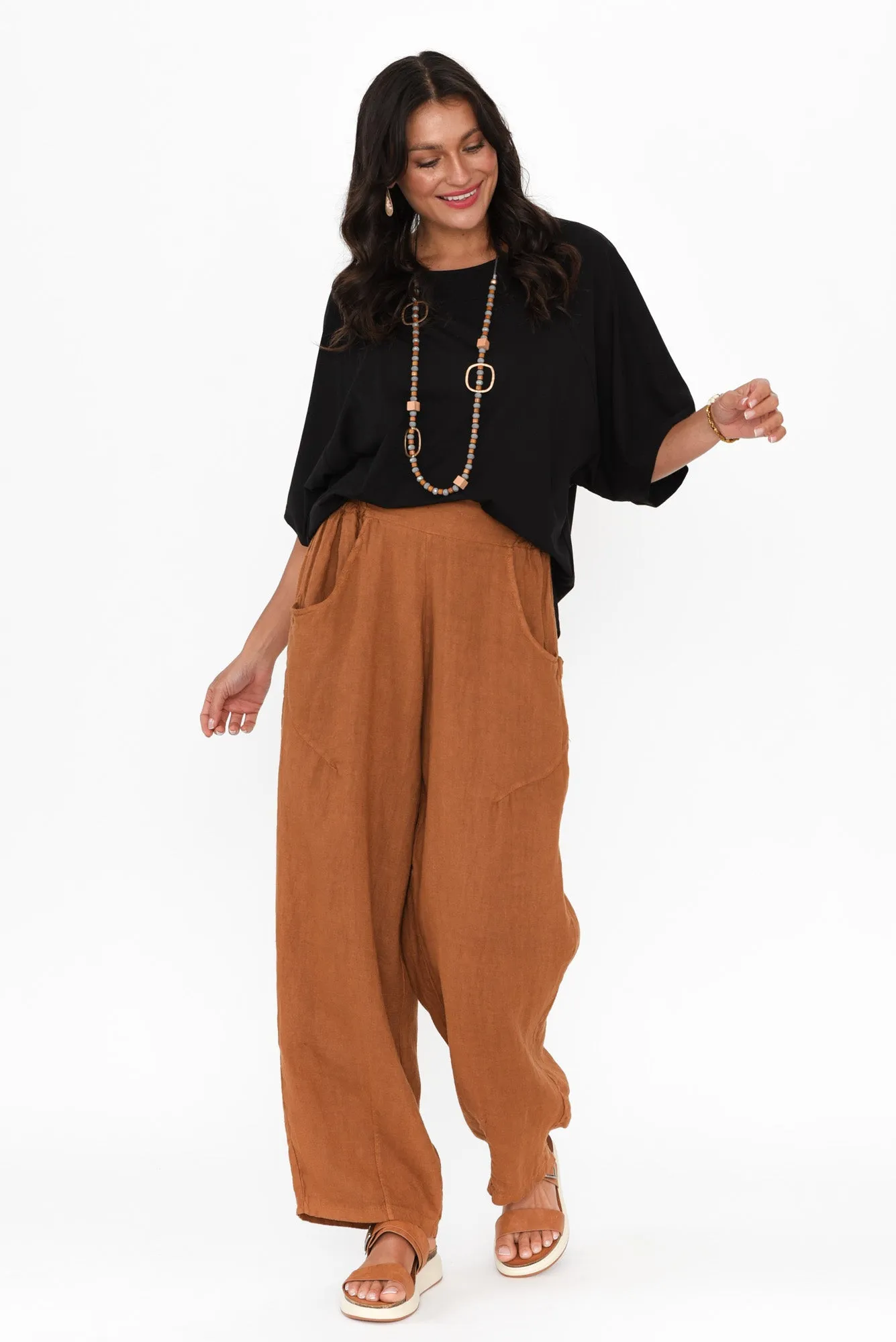Klaus Tan Linen Pocket Pants sold by Blue Bungalow product image thumbnail 2
