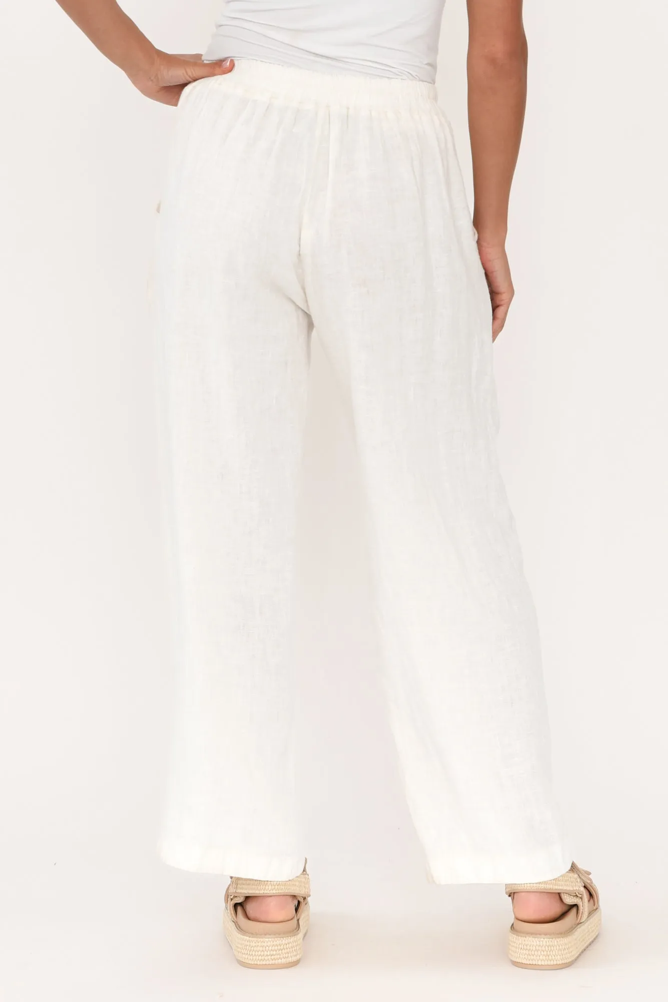 Boston Cream Linen Pocket Pants sold by Blue Bungalow product image thumbnail 4