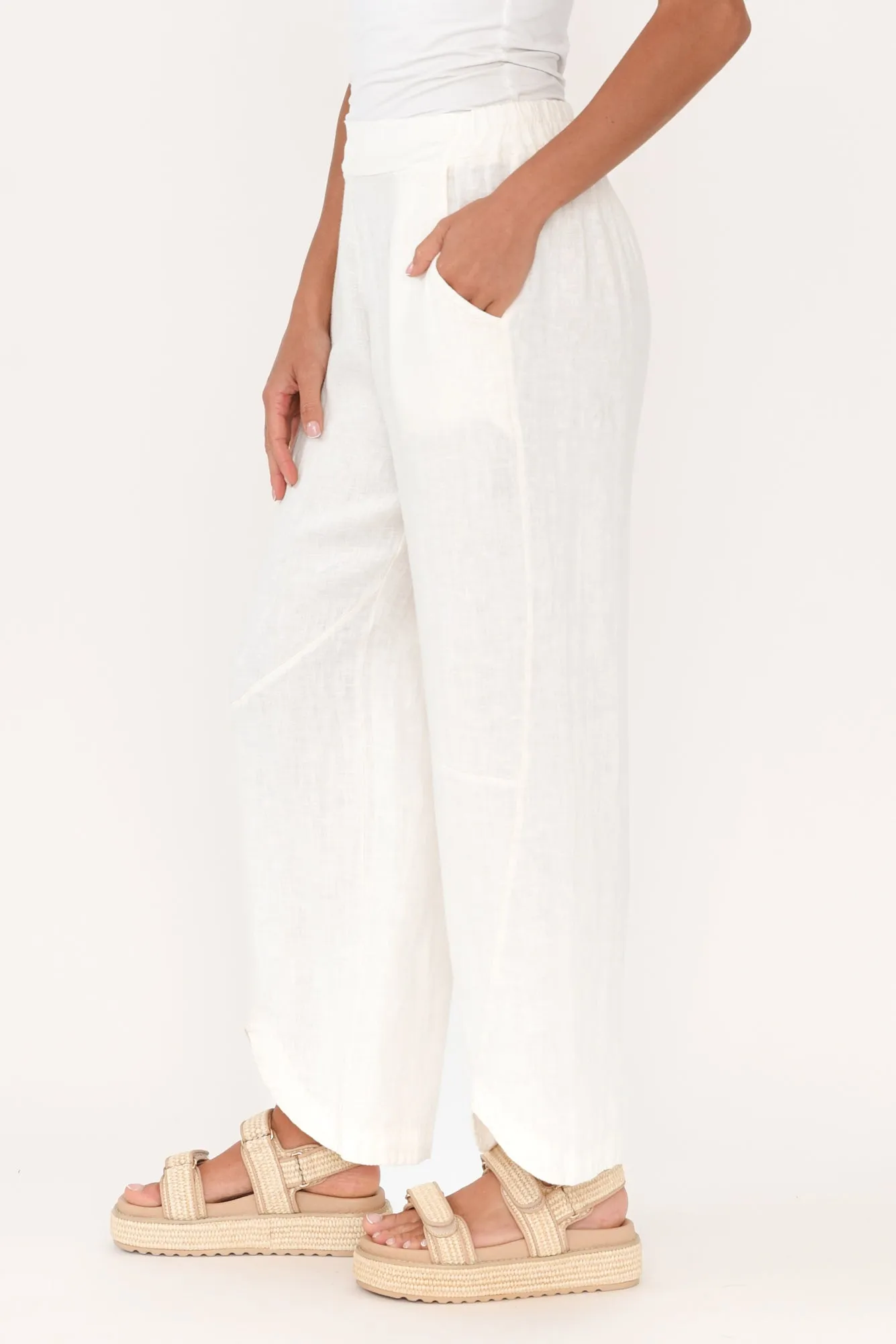 Boston Cream Linen Pocket Pants sold by Blue Bungalow product image thumbnail 3