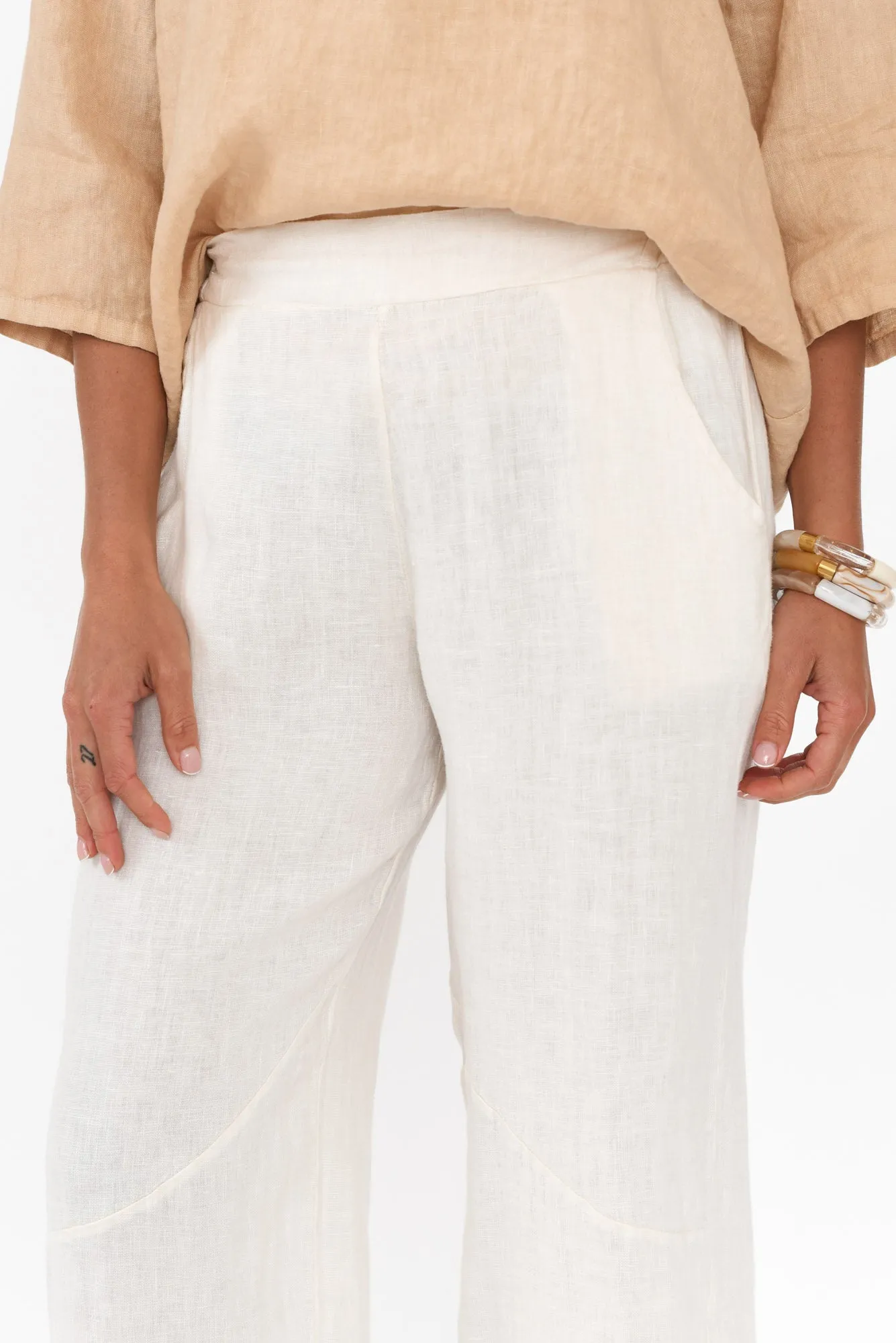 Boston Cream Linen Pocket Pants sold by Blue Bungalow product image thumbnail 5