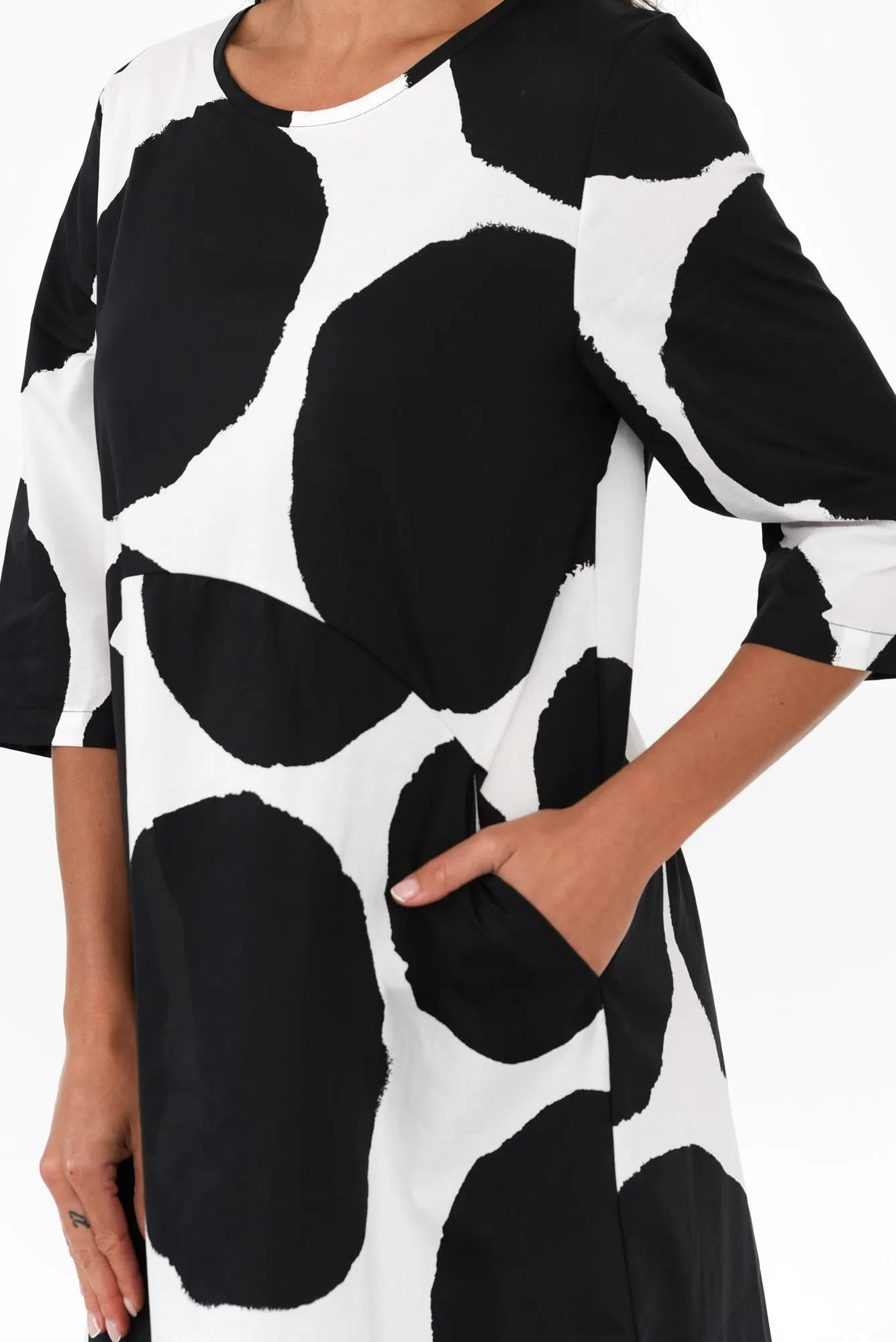 Hannah Black Spot Cotton Dress sold by Blue Bungalow product image thumbnail 5