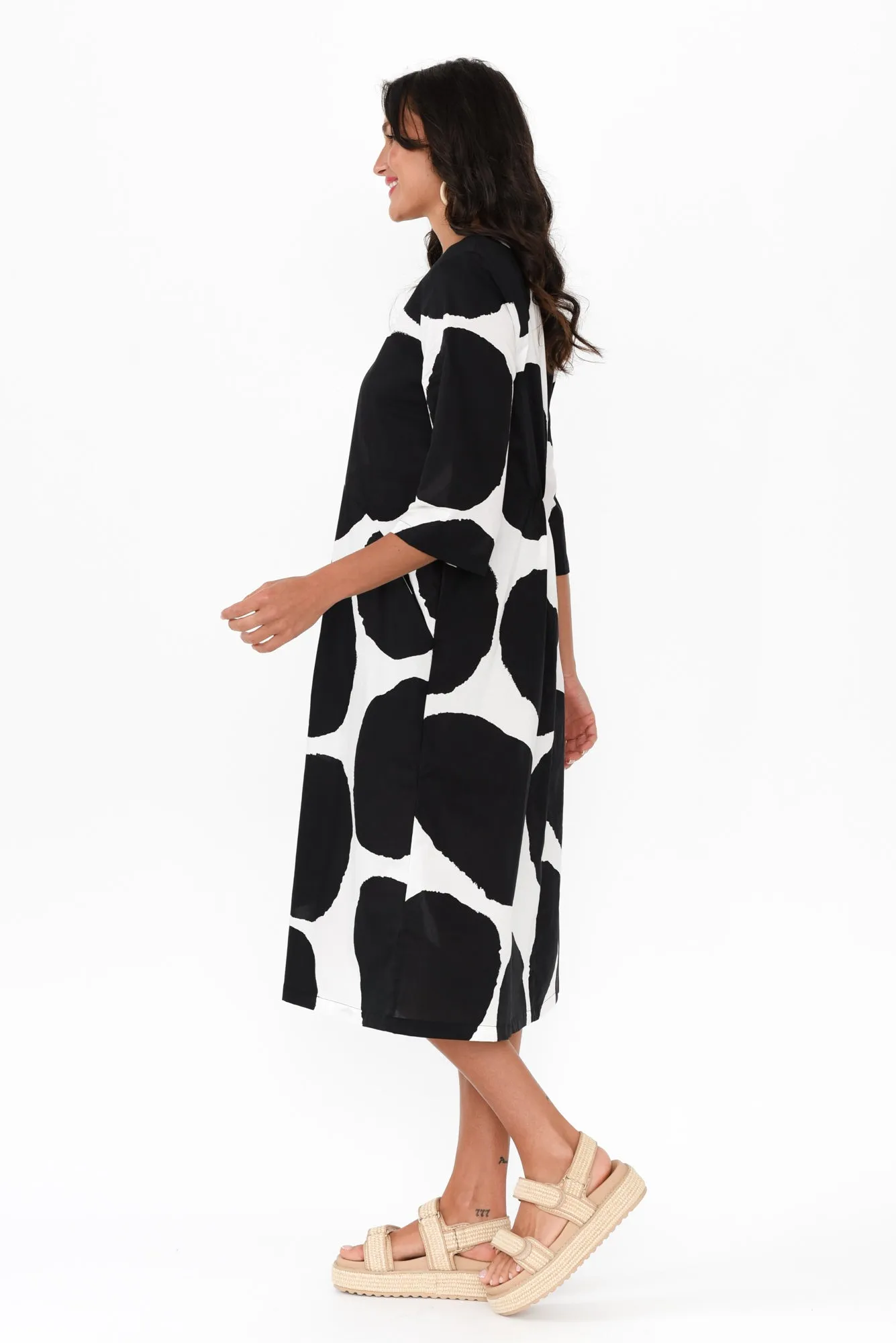 Hannah Black Spot Cotton Dress sold by Blue Bungalow product image thumbnail 3
