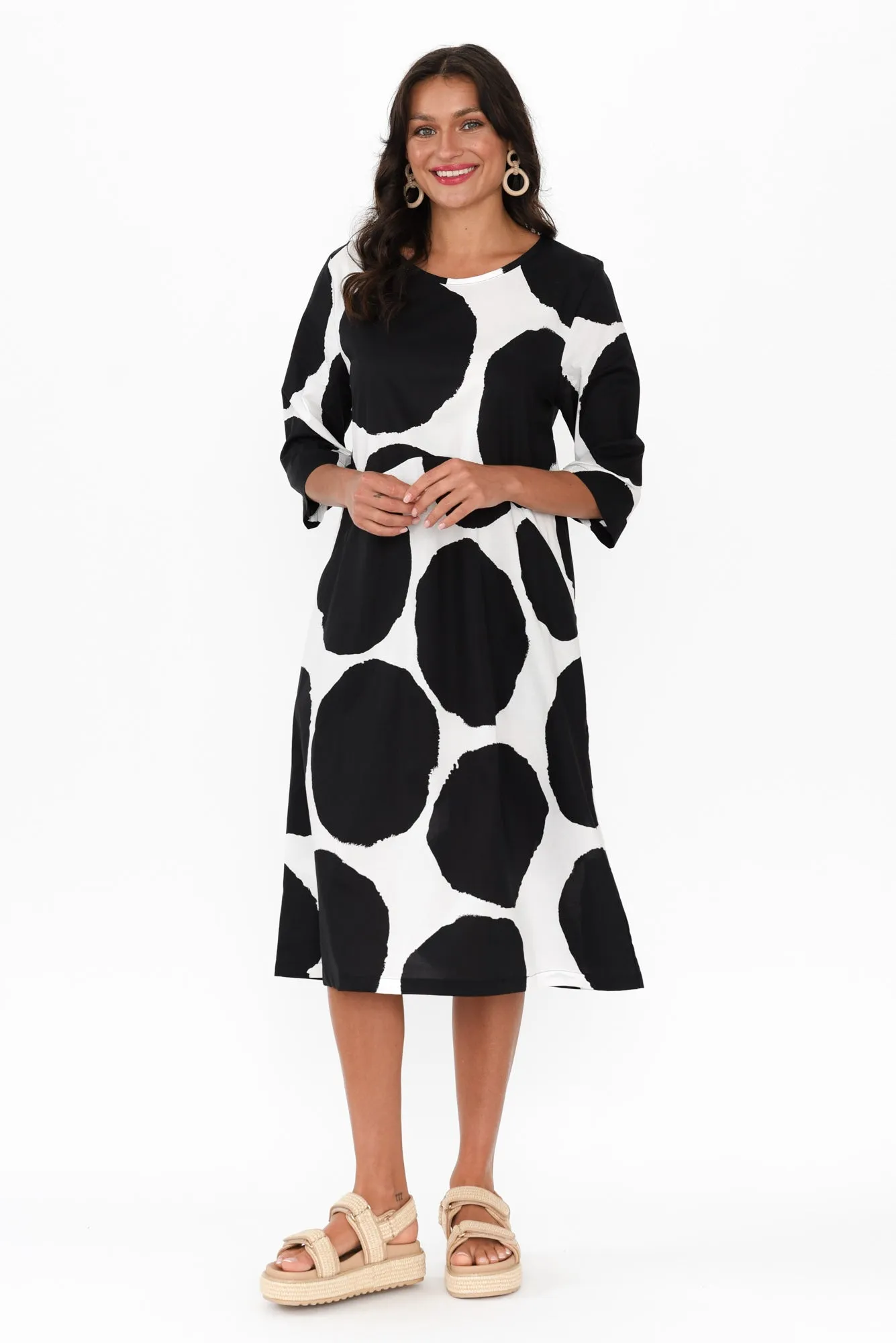 Hannah Black Spot Cotton Dress sold by Blue Bungalow product image thumbnail 2