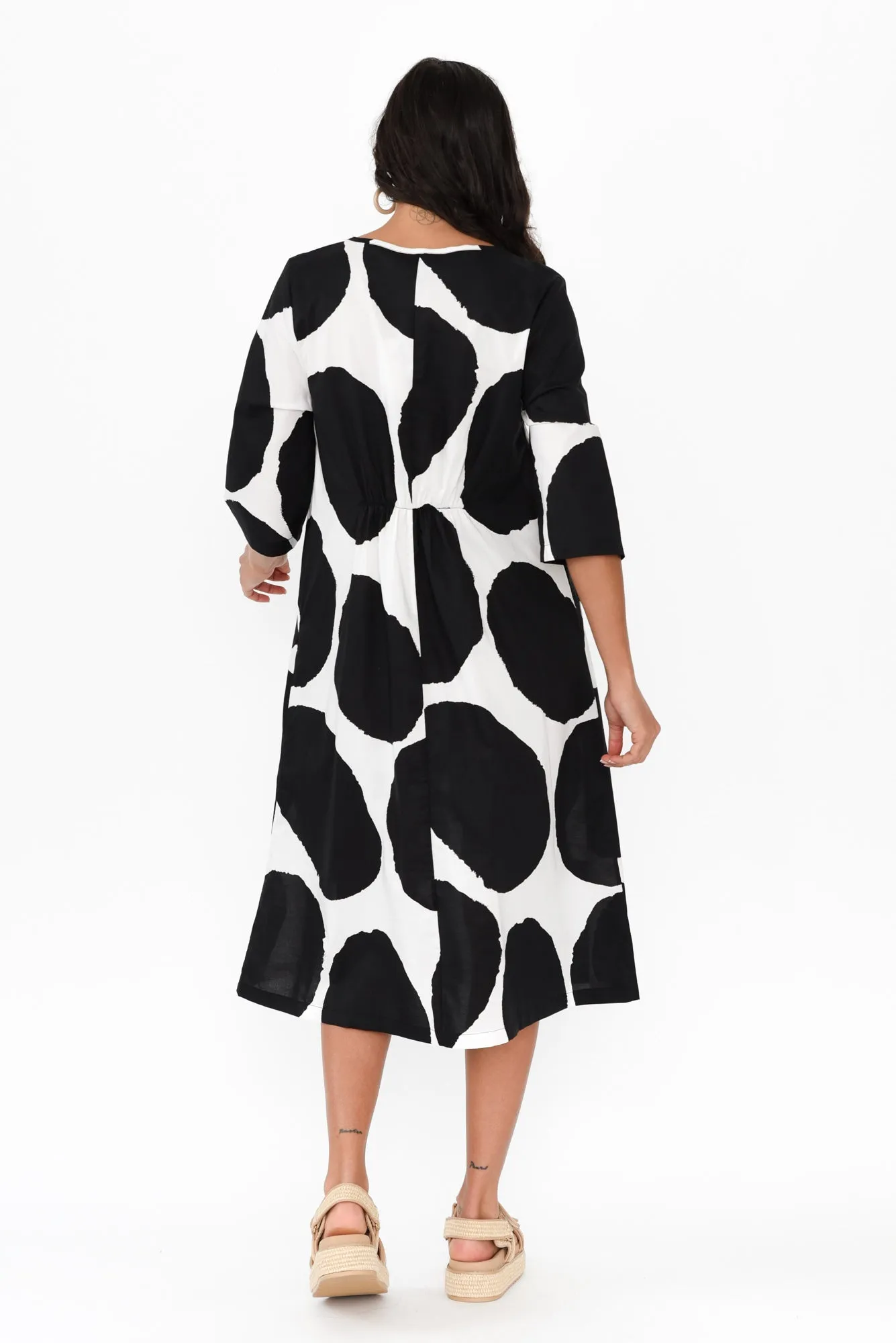 Hannah Black Spot Cotton Dress sold by Blue Bungalow product image thumbnail 4