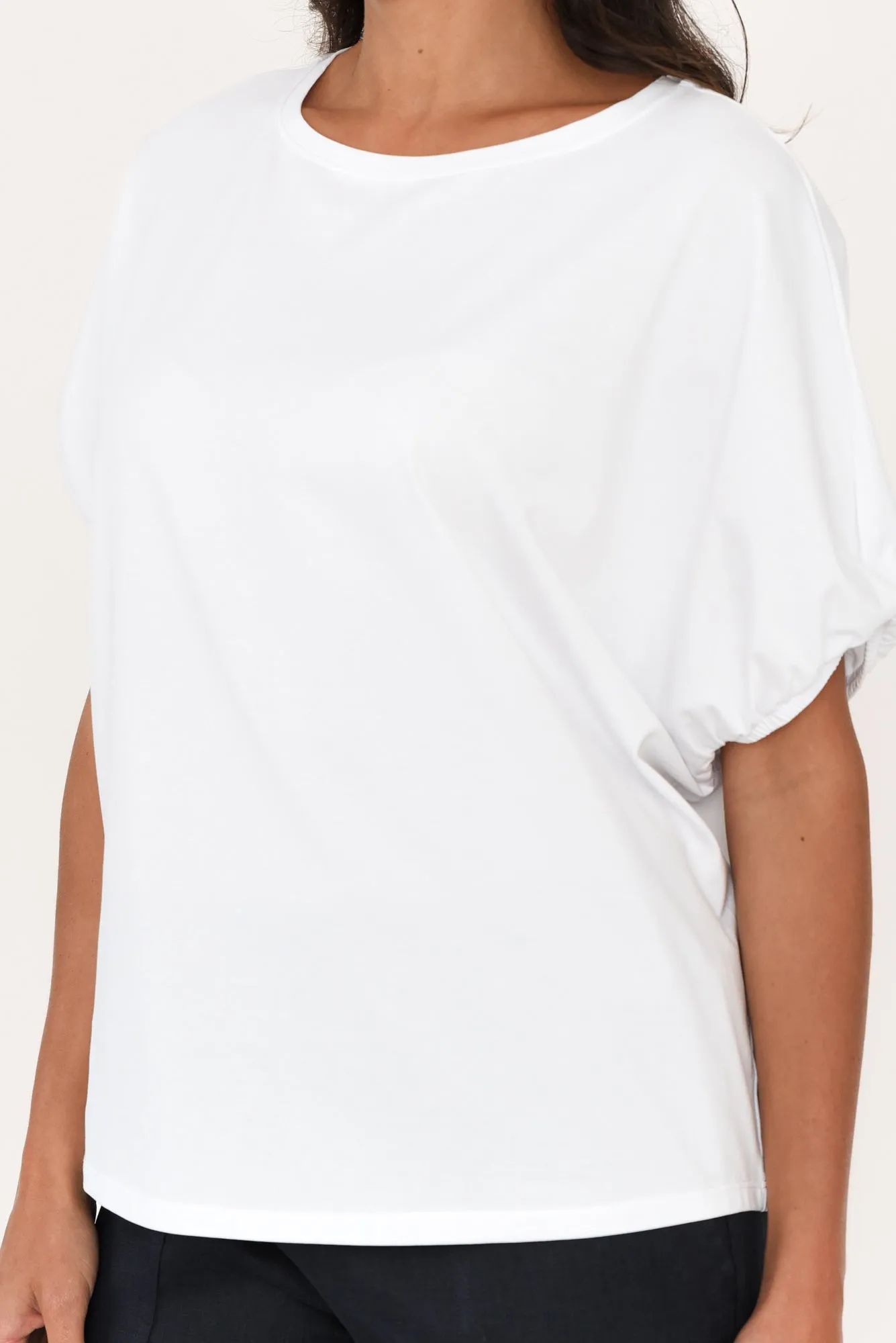 Kimiko White Cotton Puff Sleeve Tee sold by Blue Bungalow product image thumbnail 5