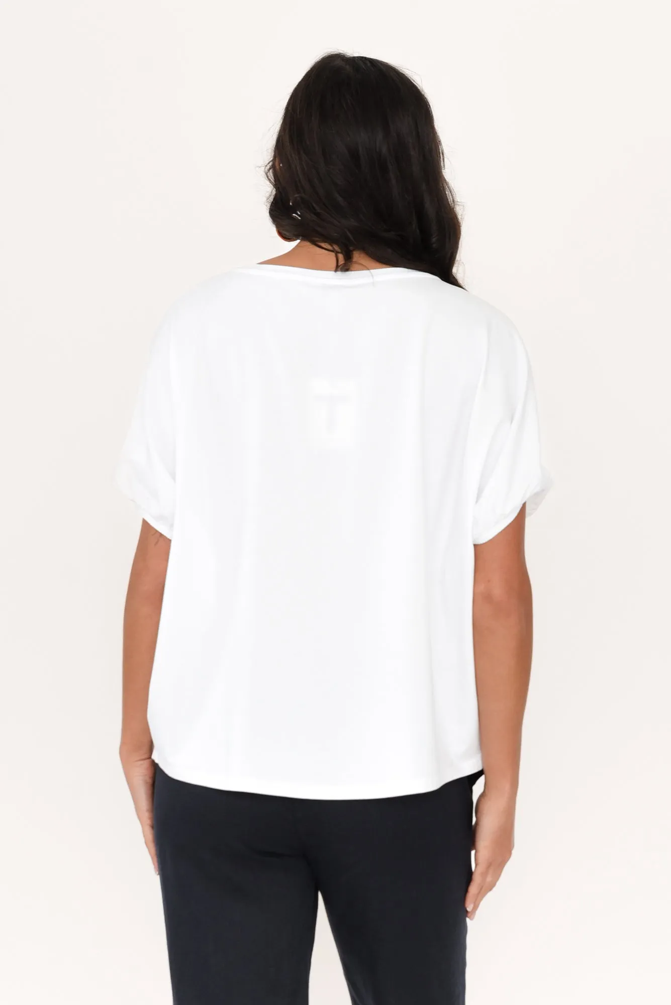 Kimiko White Cotton Puff Sleeve Tee sold by Blue Bungalow product image thumbnail 4