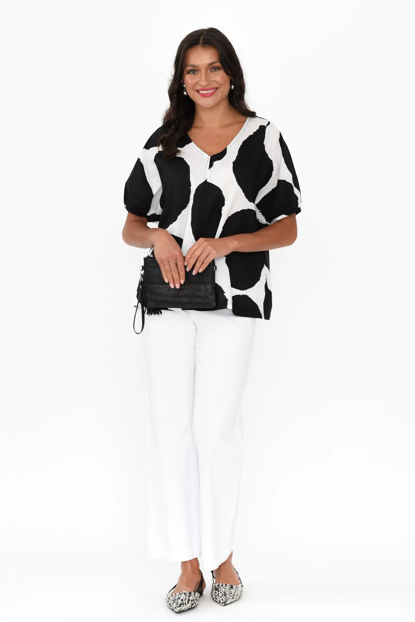 Eunice Black Spot Cotton Top sold by Blue Bungalow product image thumbnail 2