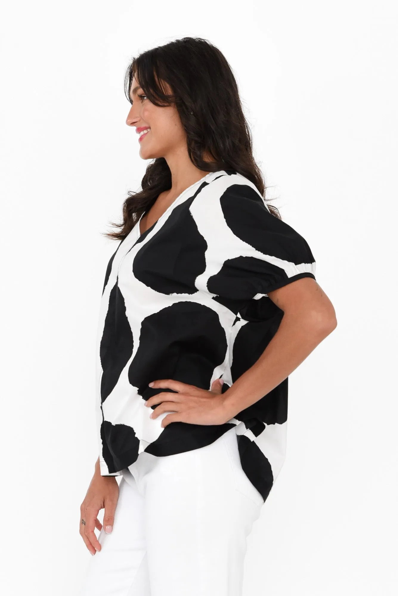 Eunice Black Spot Cotton Top sold by Blue Bungalow product image thumbnail 3