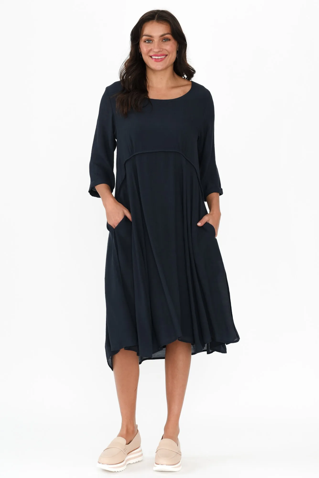 Karina Navy Crescent Dress sold by Blue Bungalow product image thumbnail 2