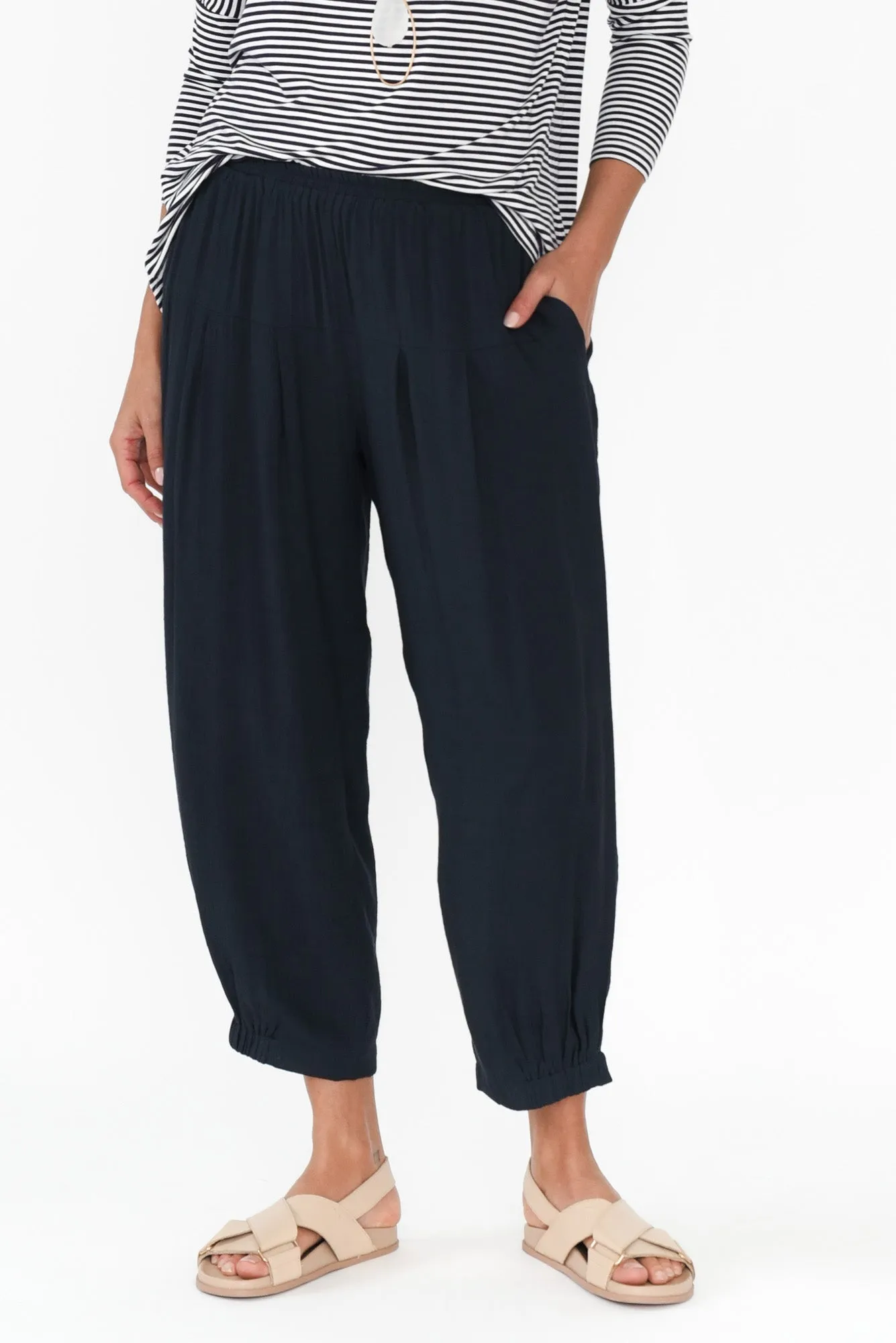 Vanita Navy Pocket Pants sold by Blue Bungalow