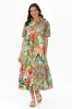 Gwyneth Green Tropical Cotton Shirt Dress sold by Blue Bungalow