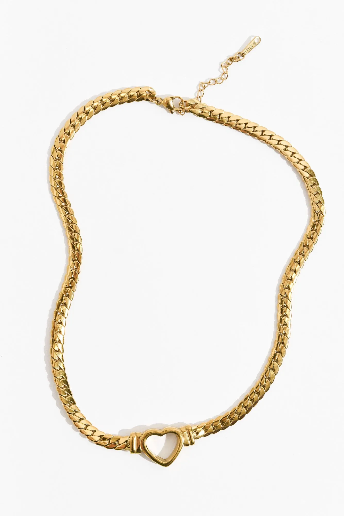 Etta Gold Heart Chain Necklace sold by Blue Bungalow