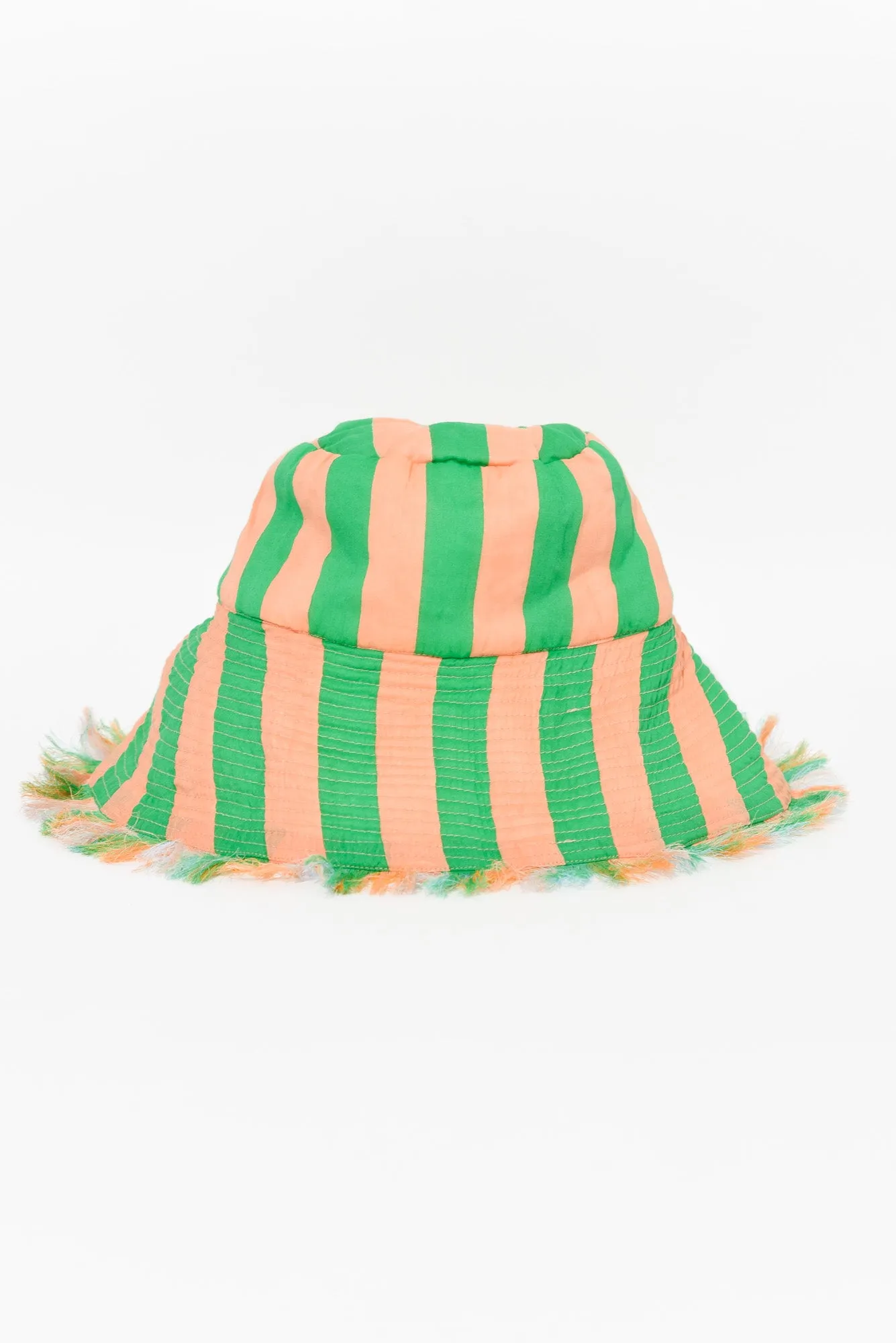 Fray Green Stripe Cotton Wide Brim Hat sold by Blue Bungalow product image thumbnail 3