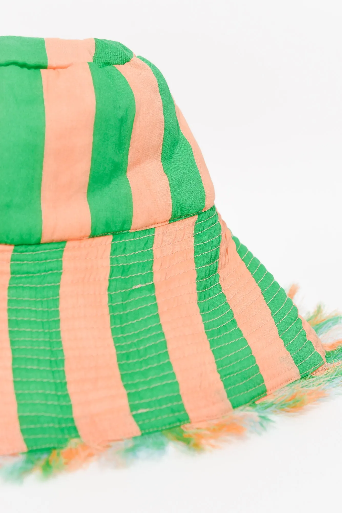 Fray Green Stripe Cotton Wide Brim Hat sold by Blue Bungalow product image thumbnail 4