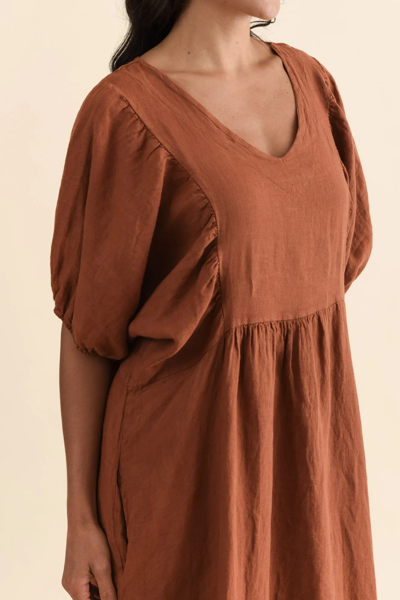 Claudine Rust Linen Pocket Dress sold by Blue Bungalow product image thumbnail 5