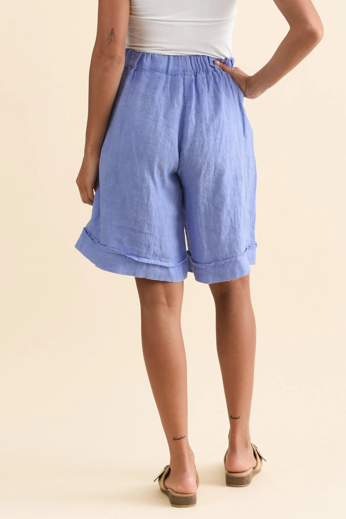 Constantine Blue Linen Pocket Shorts sold by Blue Bungalow product image thumbnail 4