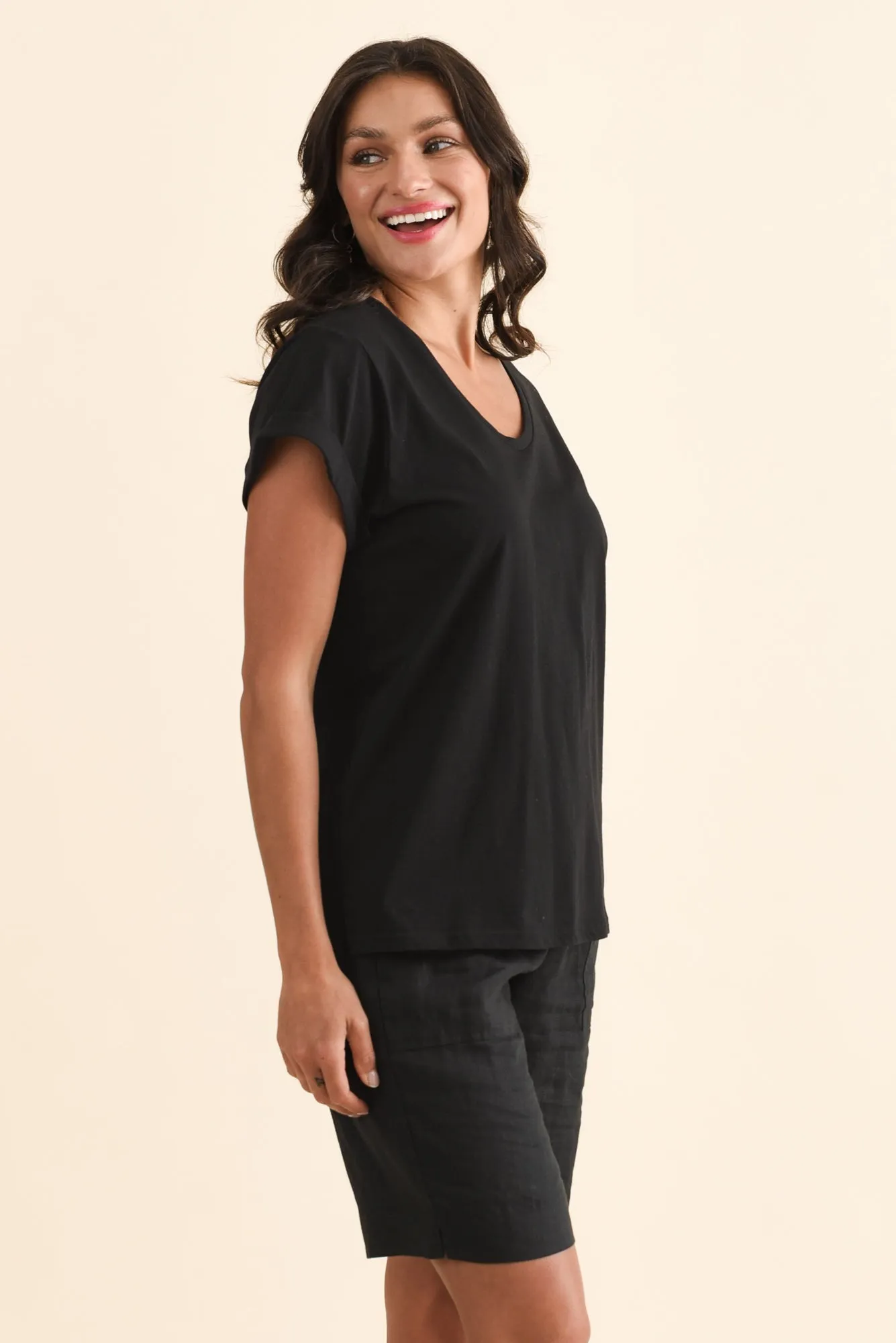 Ayla Black Cotton Tee sold by Blue Bungalow product image thumbnail 3