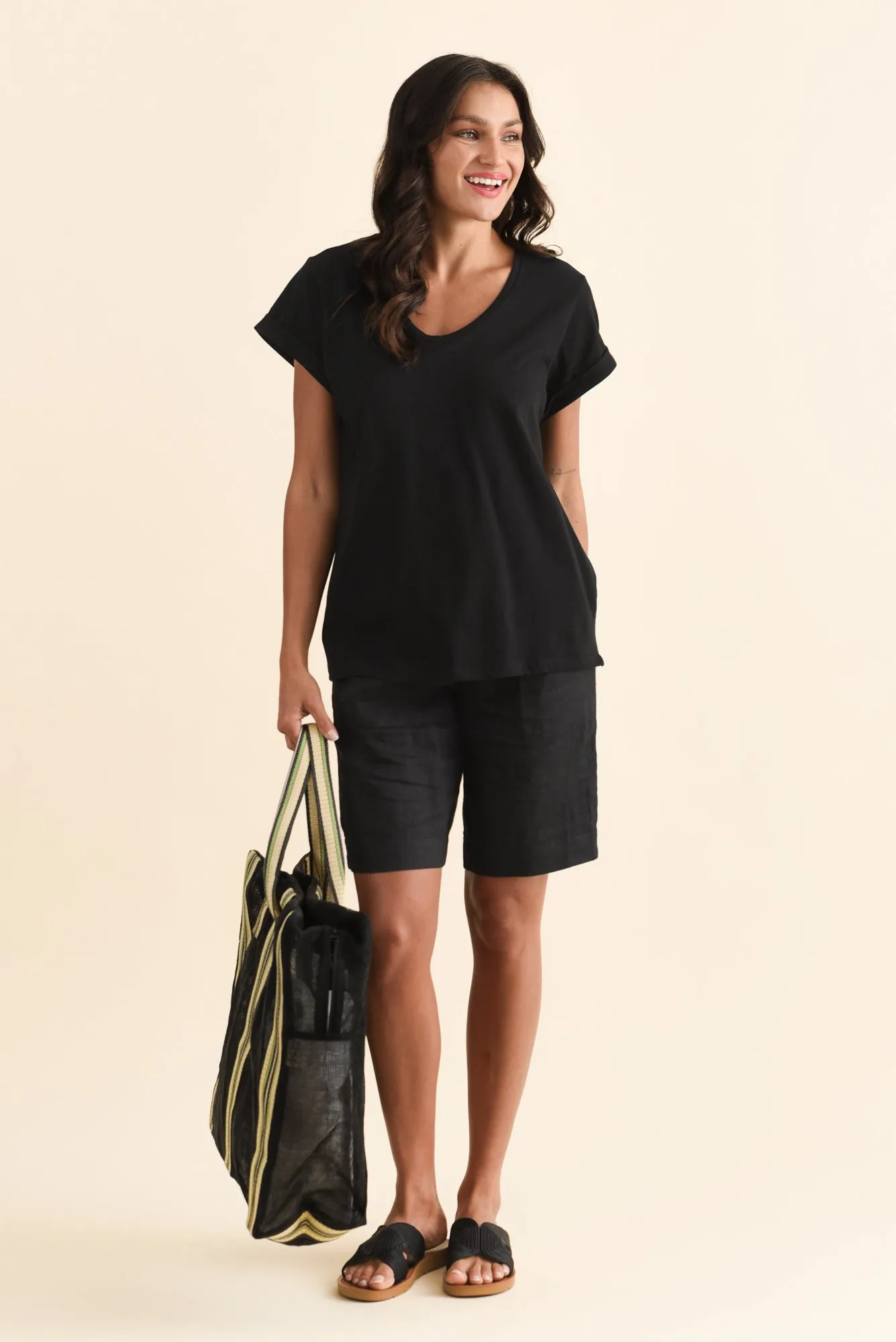 Ayla Black Cotton Tee sold by Blue Bungalow product image thumbnail 2