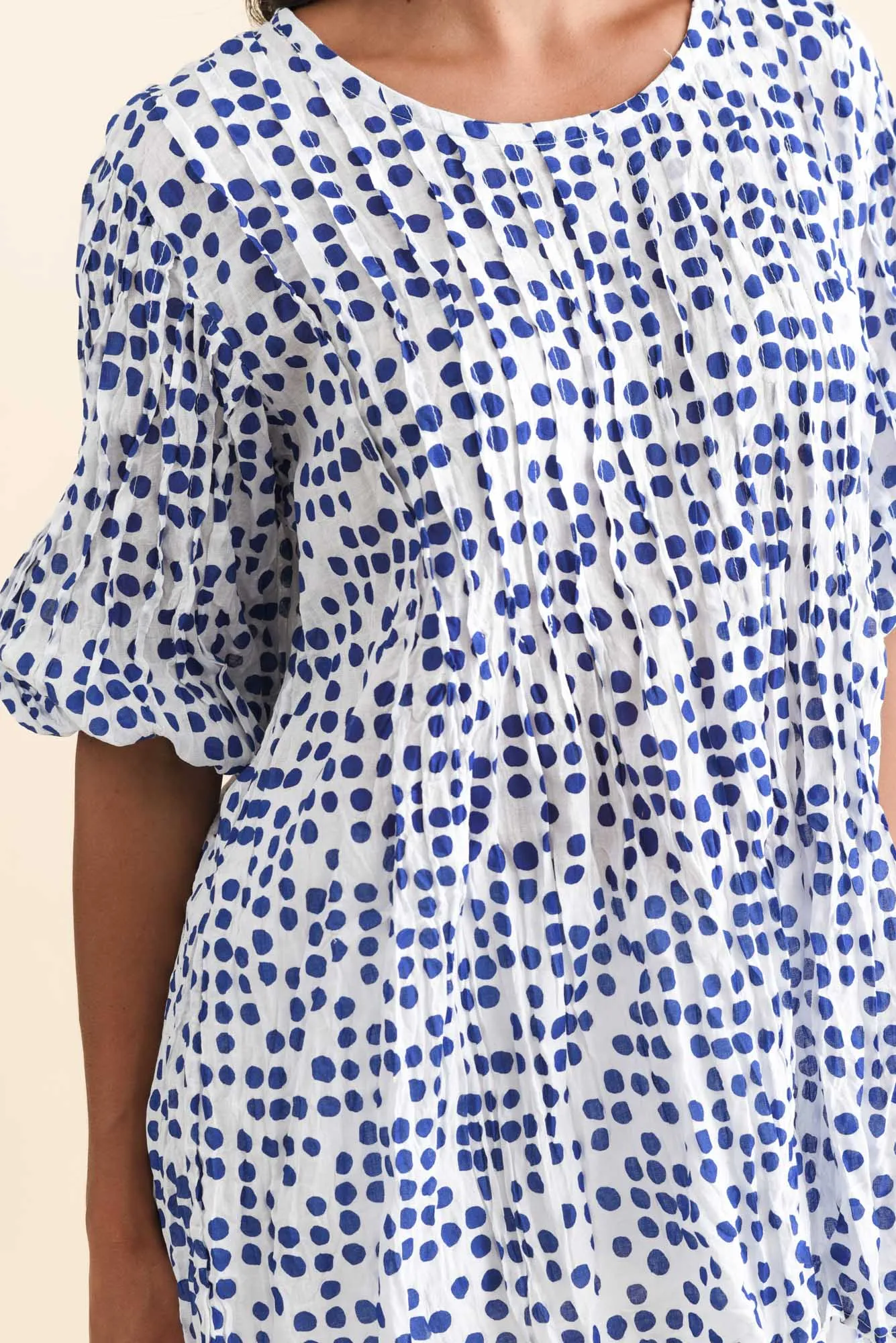 Selma Blue Confetti Crinkle Cotton Top sold by Blue Bungalow product image thumbnail 5