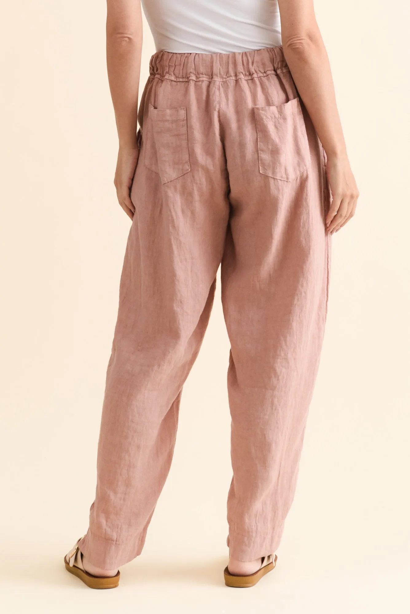 Darius Blush Linen Drawstring Pants sold by Blue Bungalow product image thumbnail 4