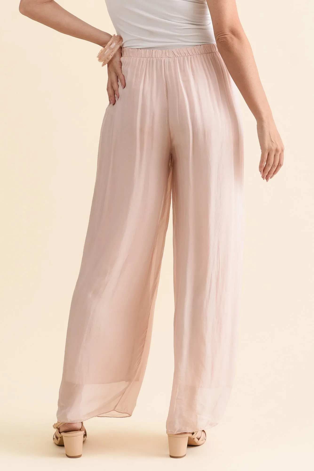 Enid Blush Silk Pants sold by Blue Bungalow product image thumbnail 4