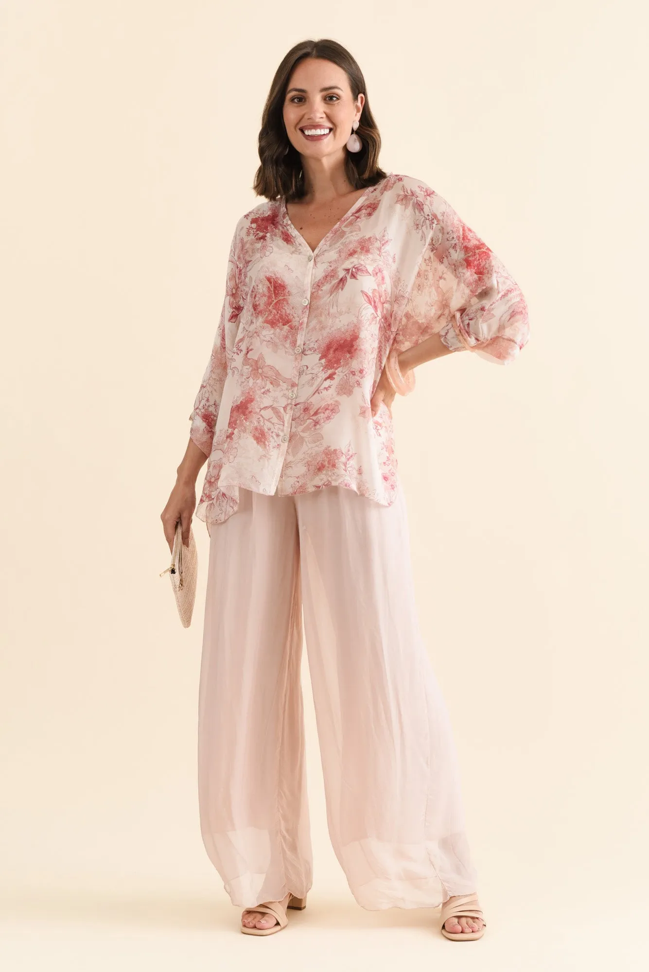 Enid Blush Silk Pants sold by Blue Bungalow product image thumbnail 2