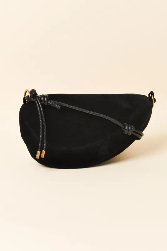 Kirsten Black Faux Suede Crossbody Bag sold by Blue Bungalow