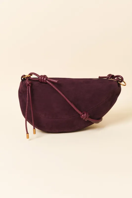 Kirsten Burgundy Faux Suede Crossbody Bag sold by Blue Bungalow