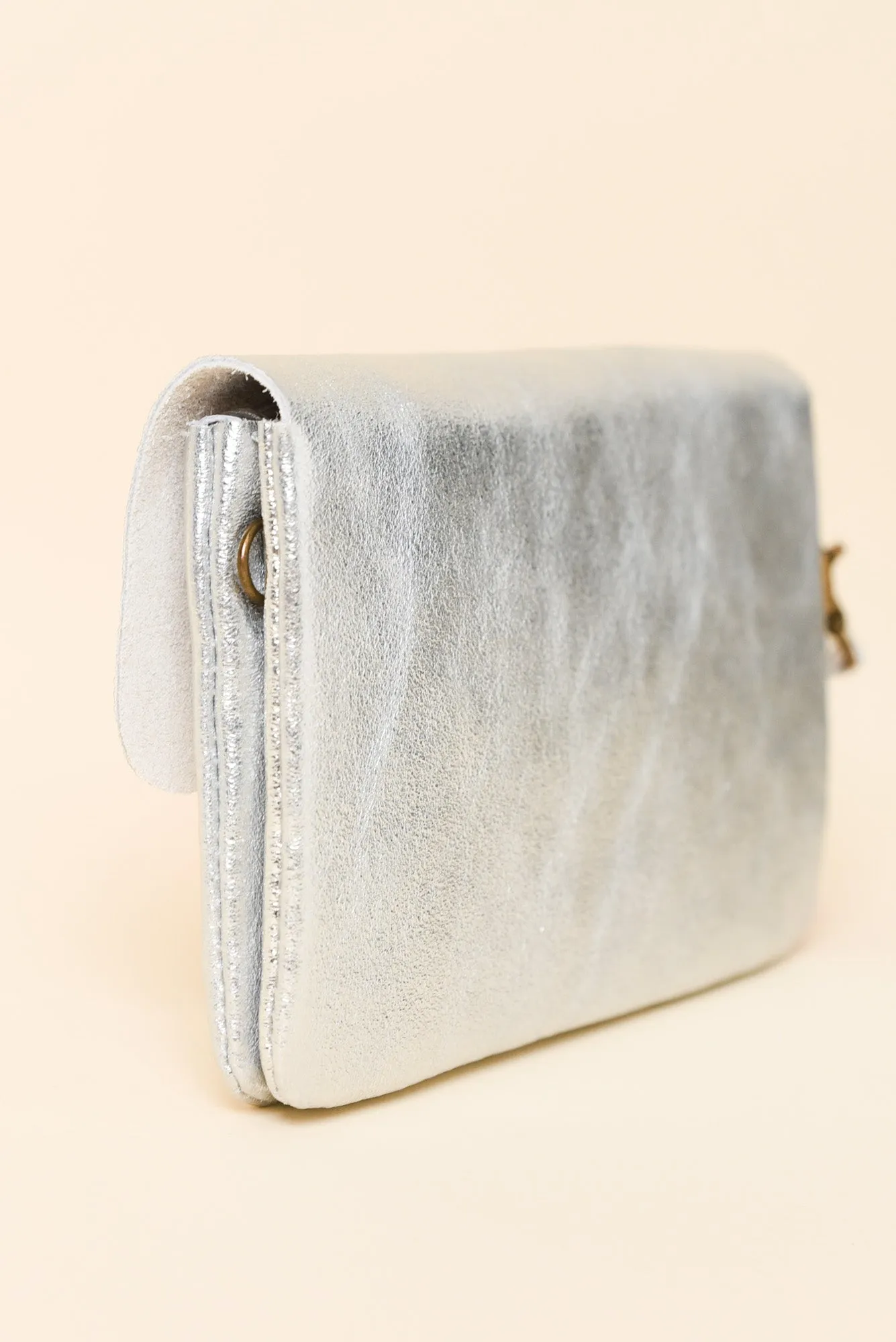 Antonia Silver Metallic Crossbody Bag sold by Blue Bungalow product image thumbnail 3
