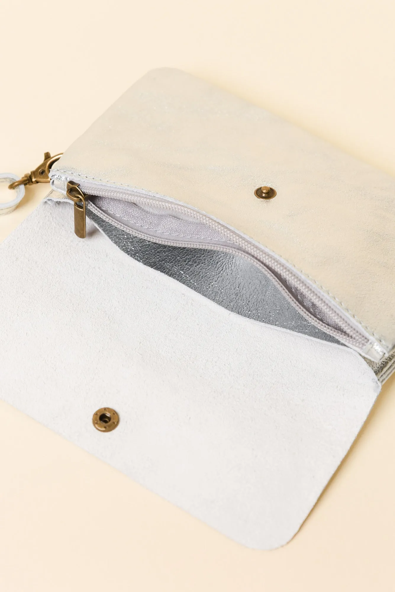 Antonia Silver Metallic Crossbody Bag sold by Blue Bungalow product image thumbnail 2