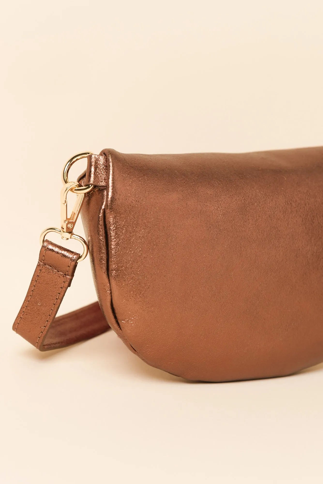 Christine Bronze Metallic Leather Bumbag sold by Blue Bungalow product image thumbnail 3