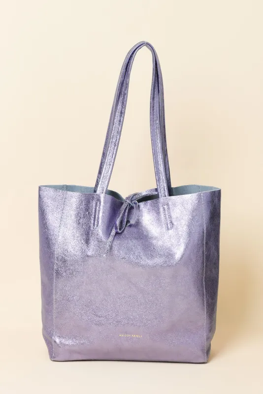 Atlanta Lilac Metallic Tote Bag sold by Blue Bungalow