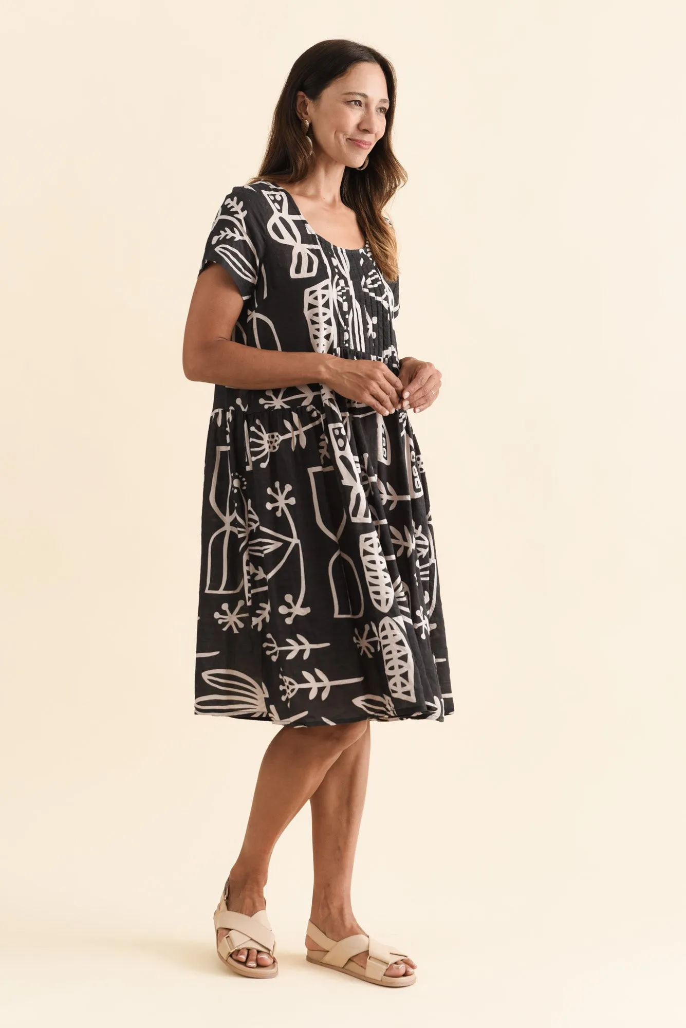 Hanoi Black Garden Cotton Blend Dress sold by Blue Bungalow product image thumbnail 3