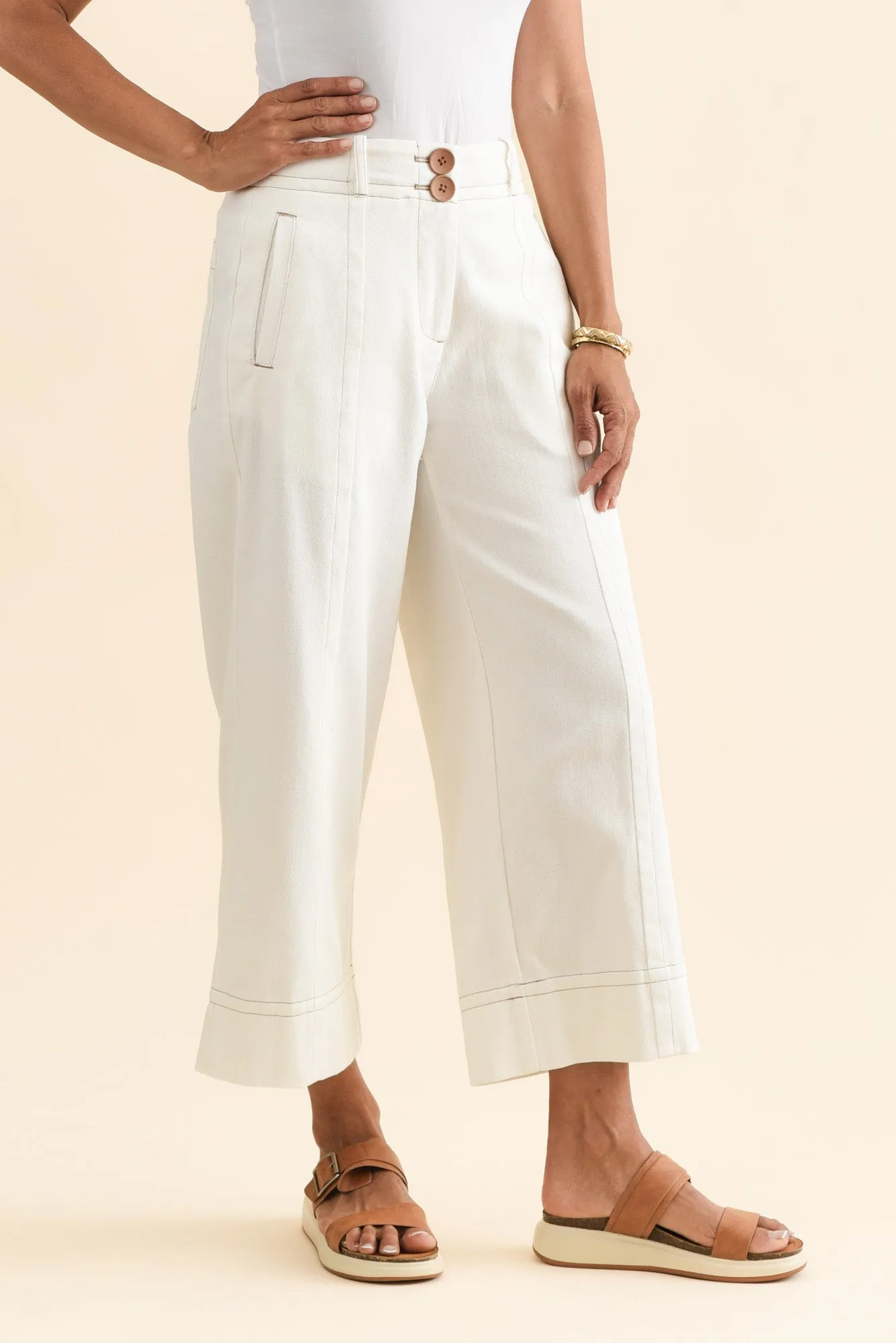 Carsen Cream Wide Leg Jeans sold by Blue Bungalow product image thumbnail 3