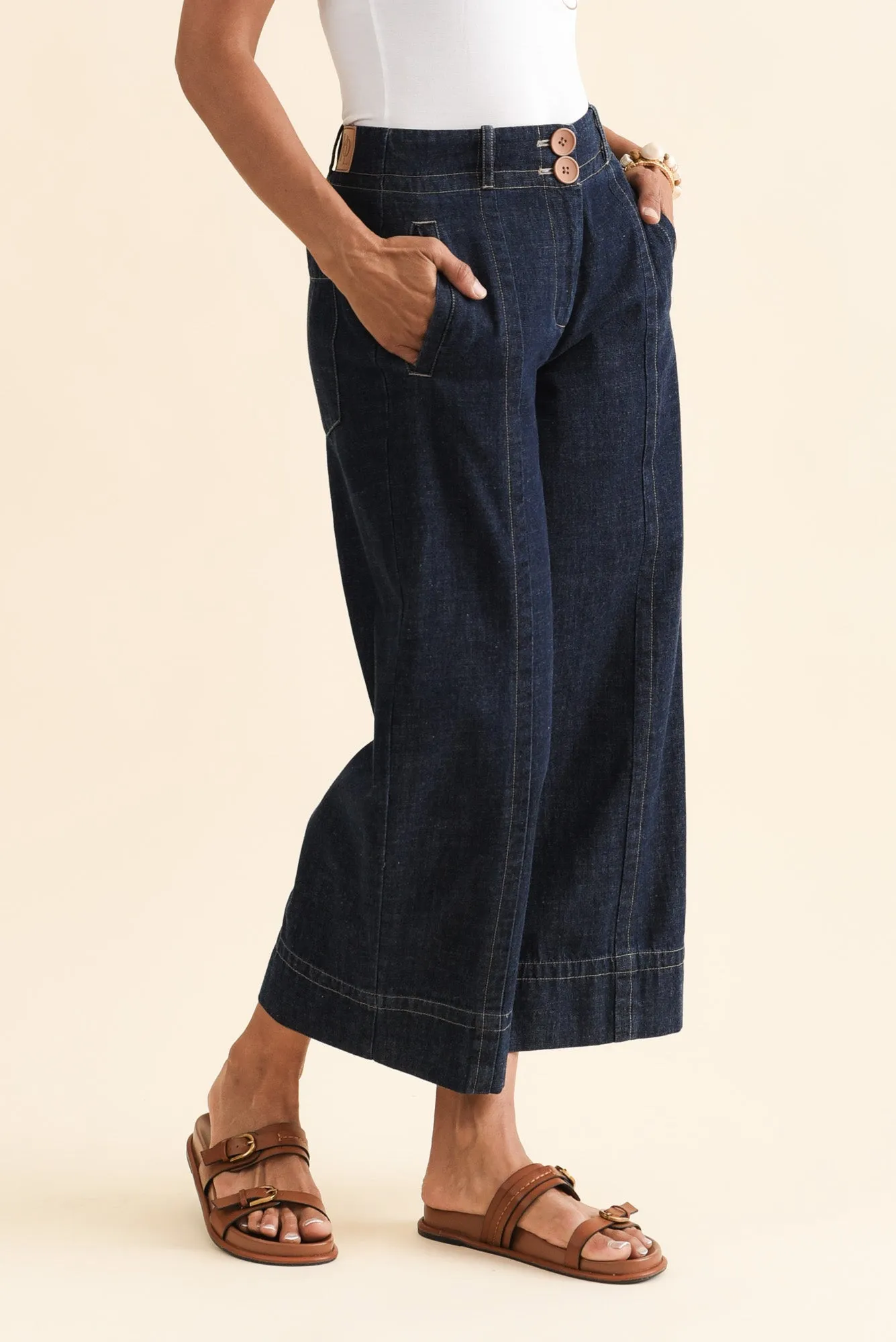 Carsen Dark Blue Wide Leg Jeans sold by Blue Bungalow product image thumbnail 3