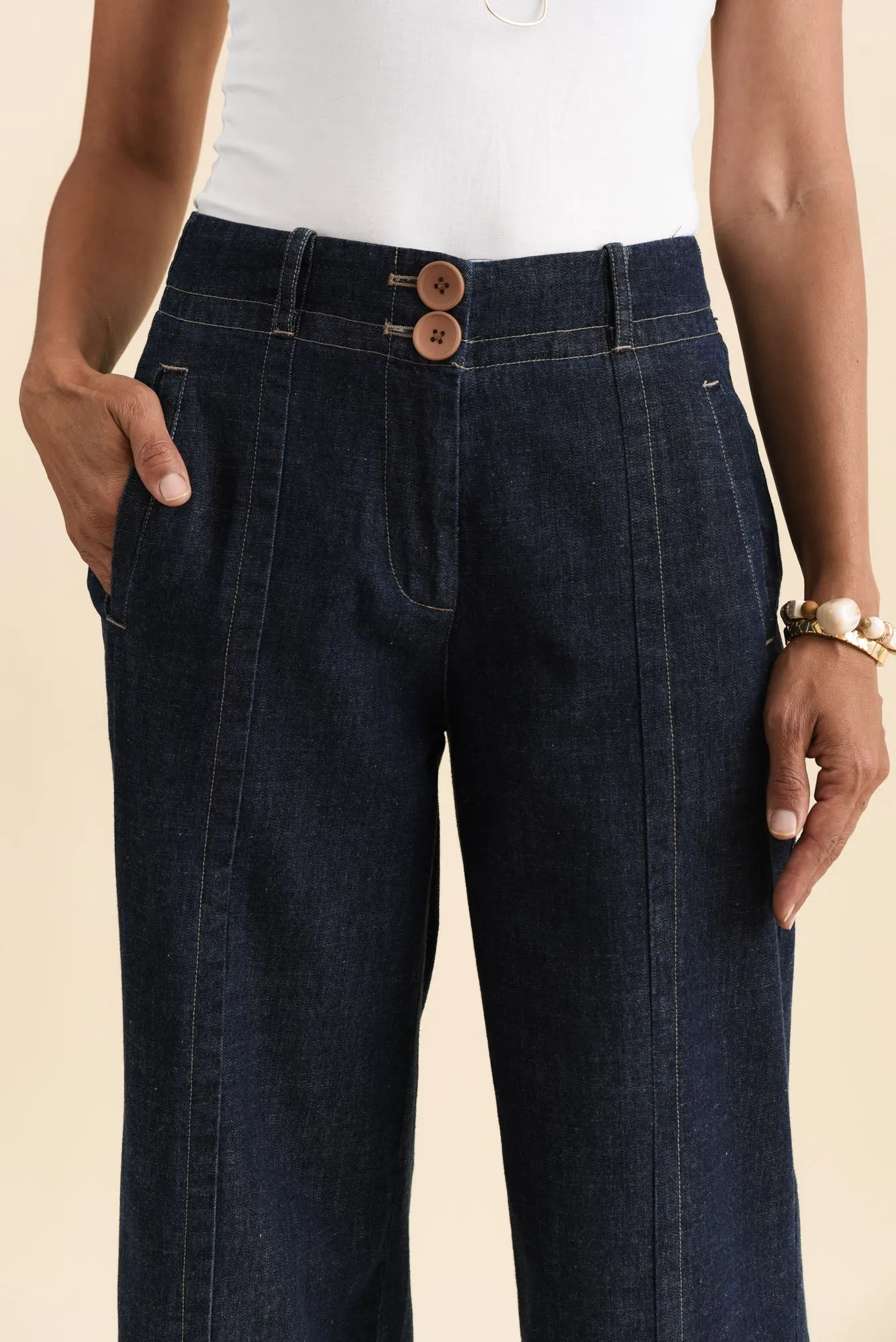 Carsen Dark Blue Wide Leg Jeans sold by Blue Bungalow product image thumbnail 5