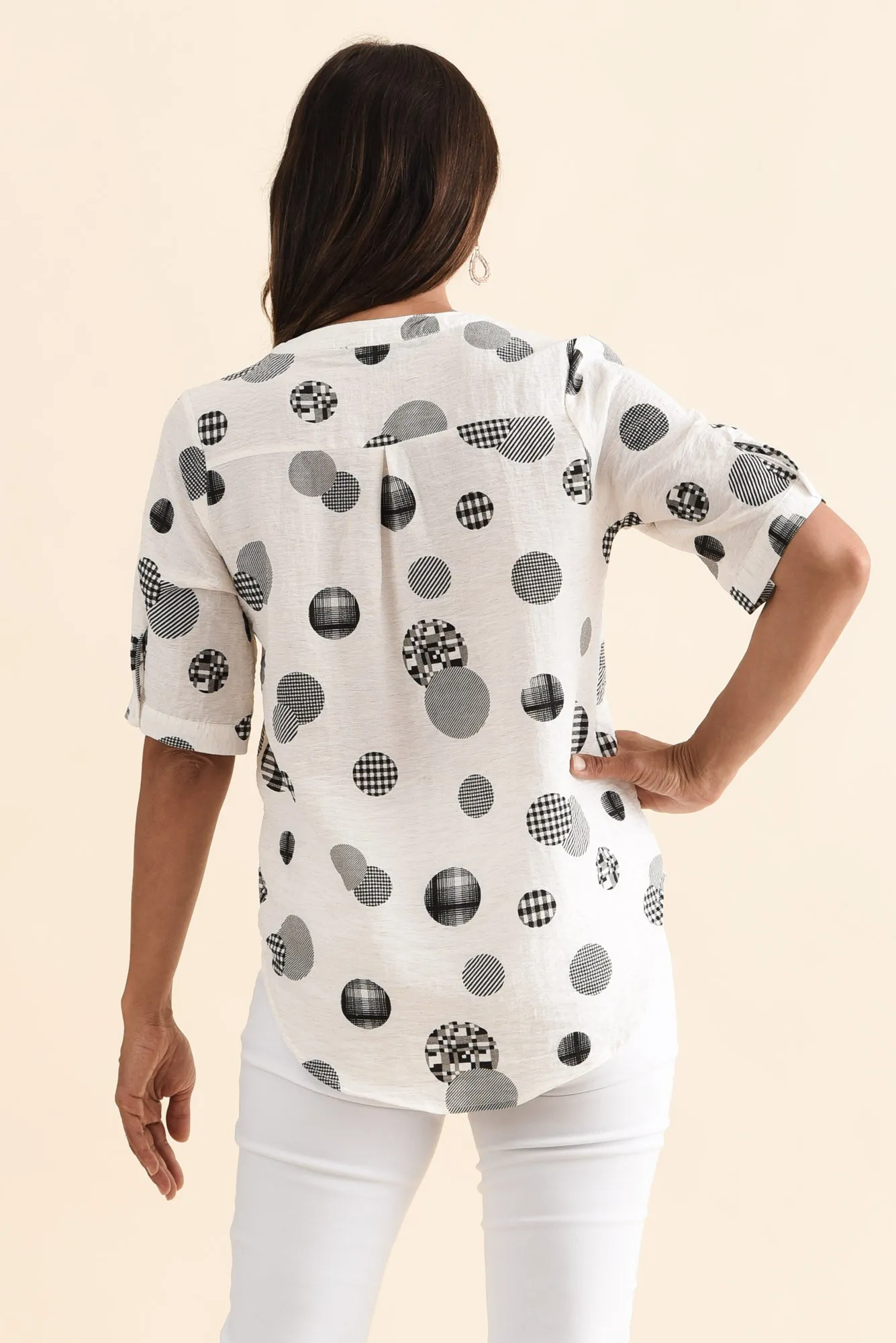 Breigh White Spot V Neck Top sold by Blue Bungalow product image thumbnail 4