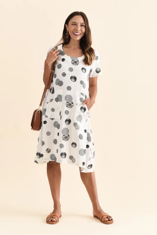 Bexley White Spot Pocket Dress sold by Blue Bungalow