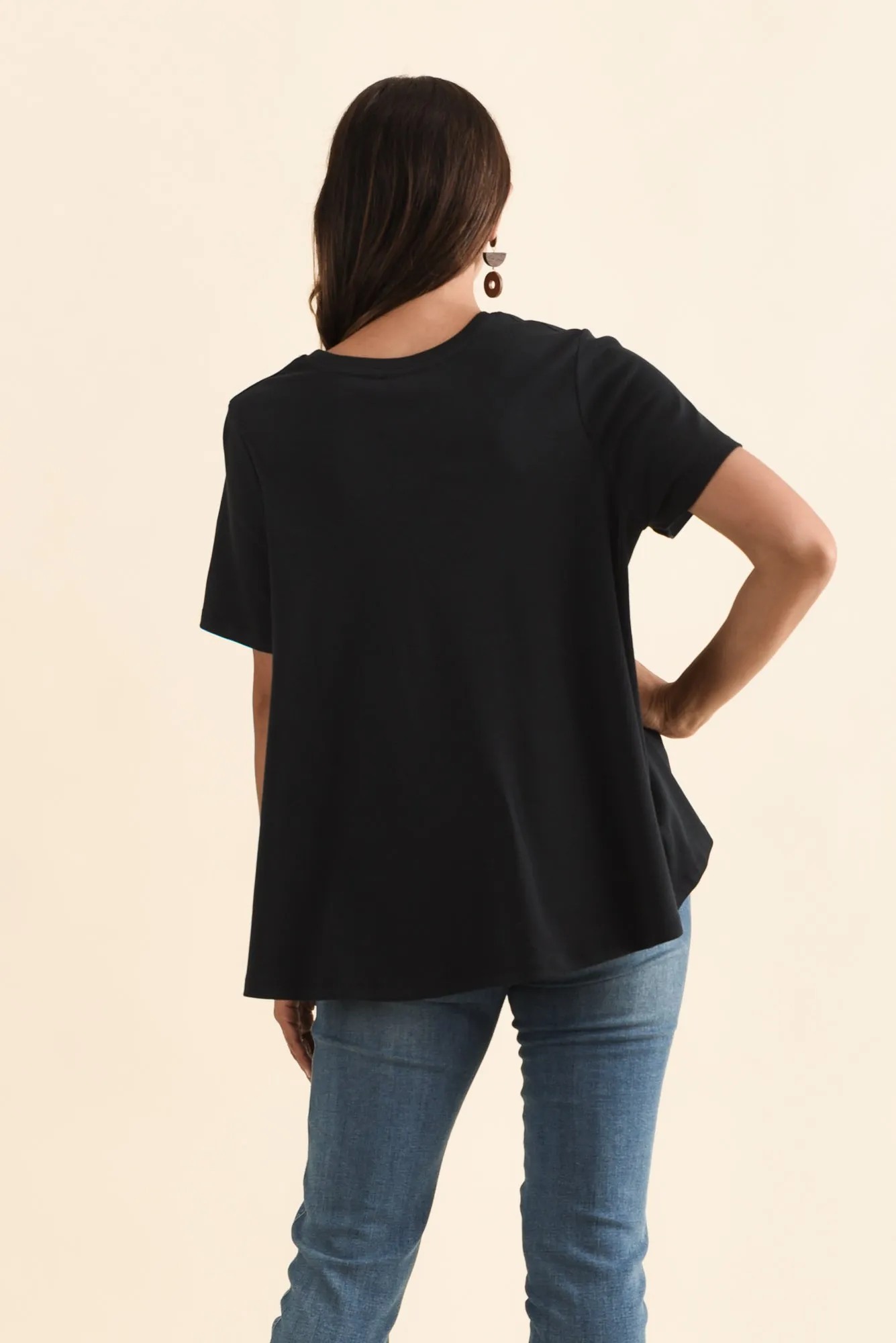 Daisy Black Cotton Tee sold by Blue Bungalow product image thumbnail 4