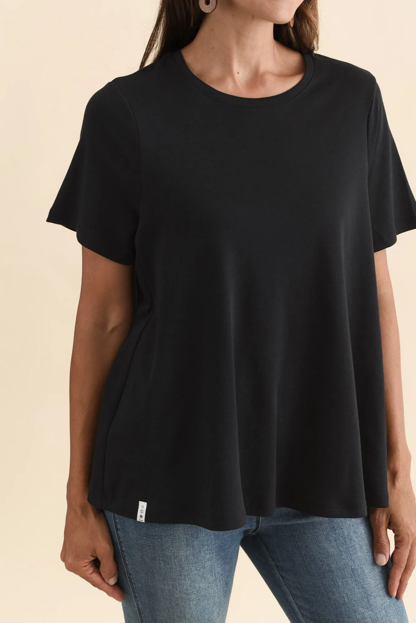 Daisy Black Cotton Tee sold by Blue Bungalow product image thumbnail 5
