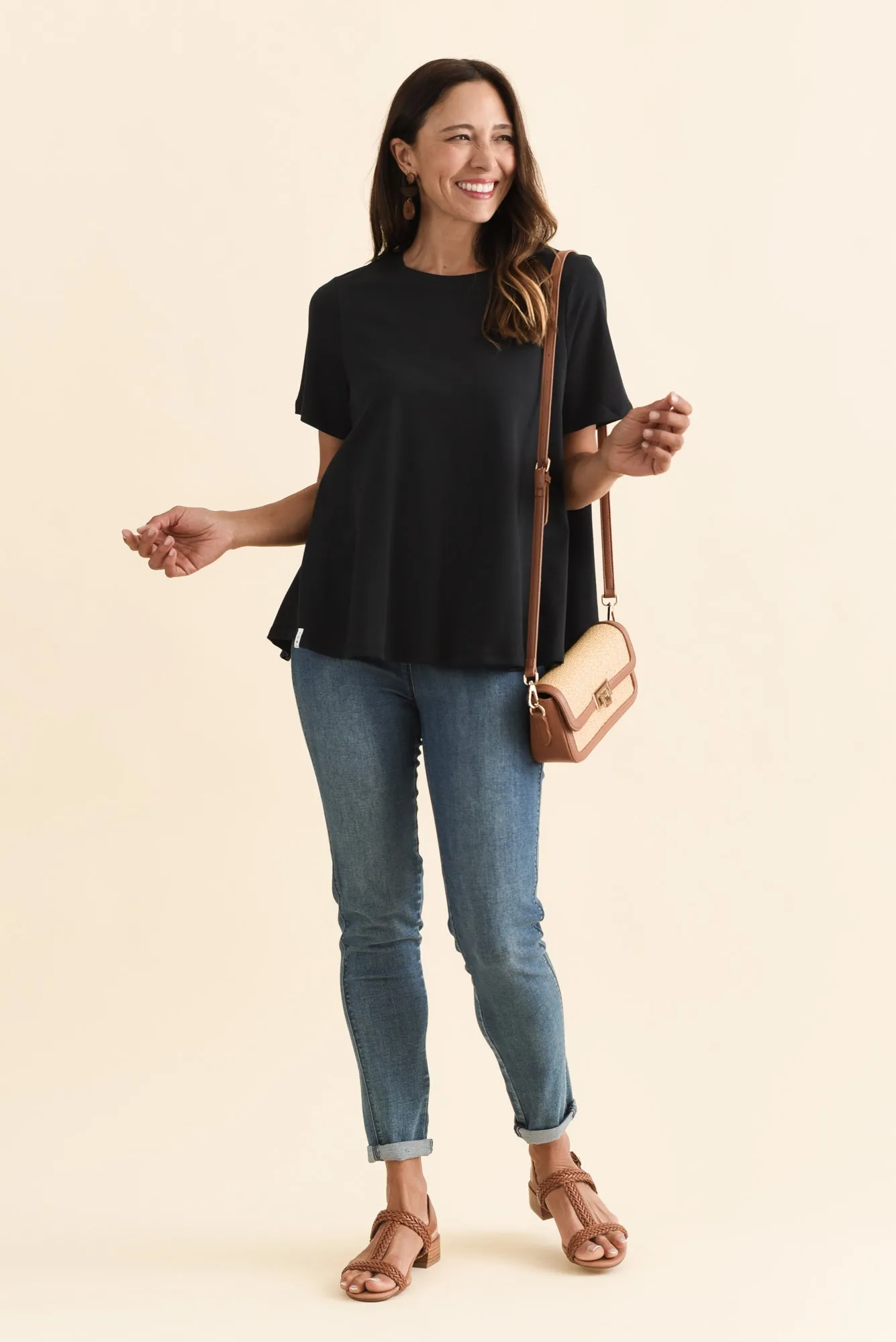 Daisy Black Cotton Tee sold by Blue Bungalow product image thumbnail 2