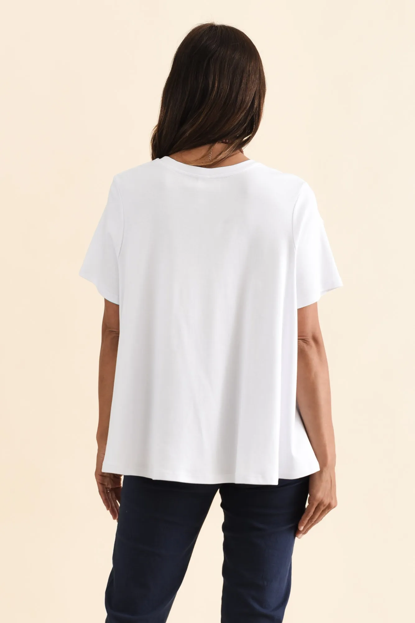 Daisy White Cotton Tee sold by Blue Bungalow product image thumbnail 4