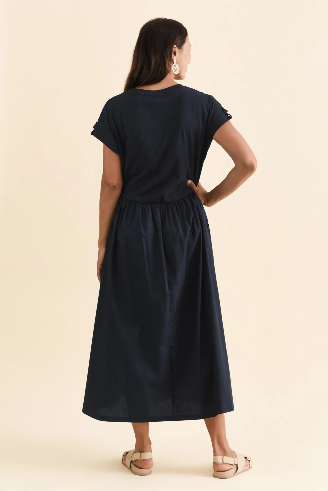 Flo Navy Cotton Maxi Dress sold by Blue Bungalow product image thumbnail 4
